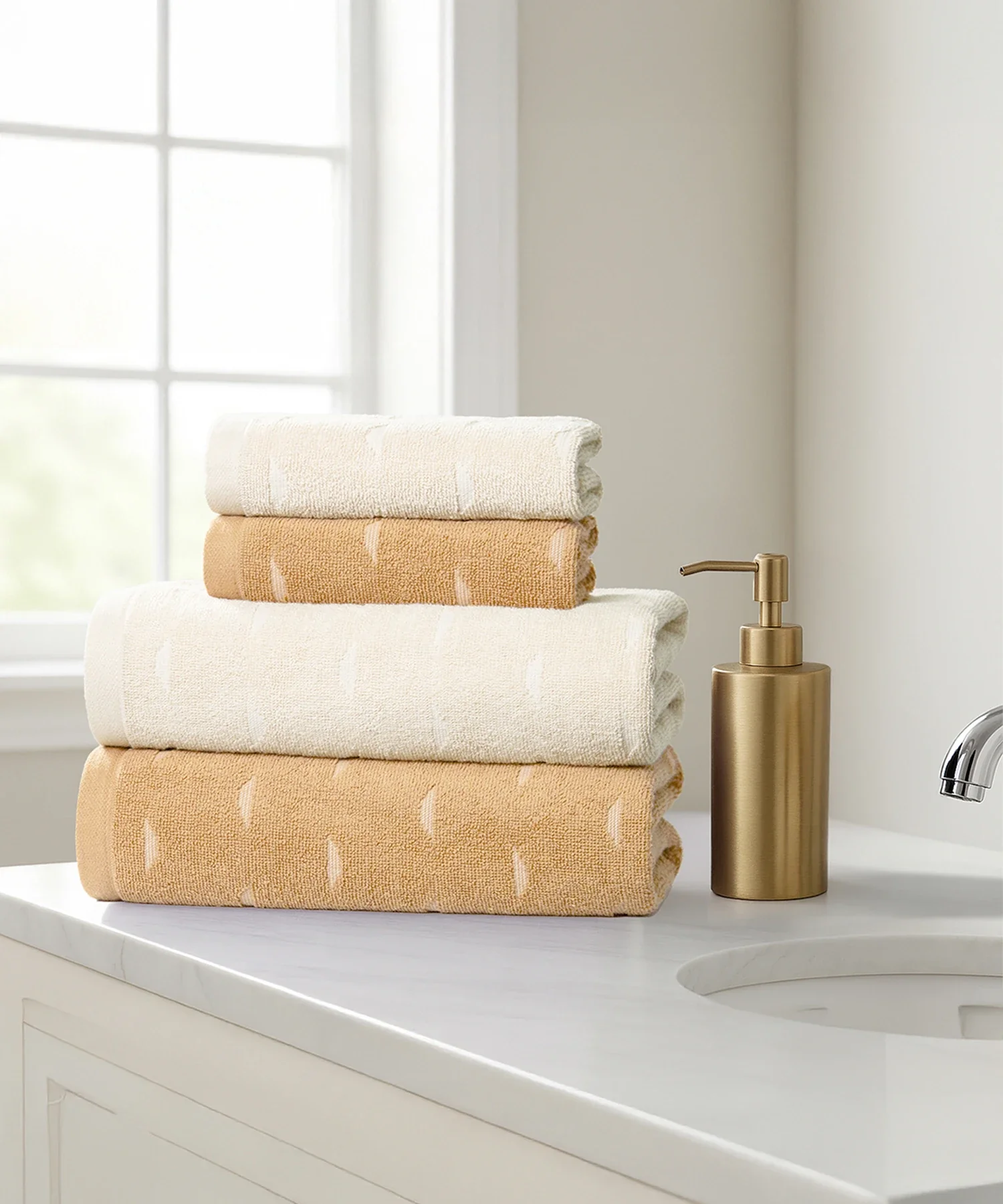 Aroma 4Pc Towel Set, Vanilla| 500 GSM Cotton