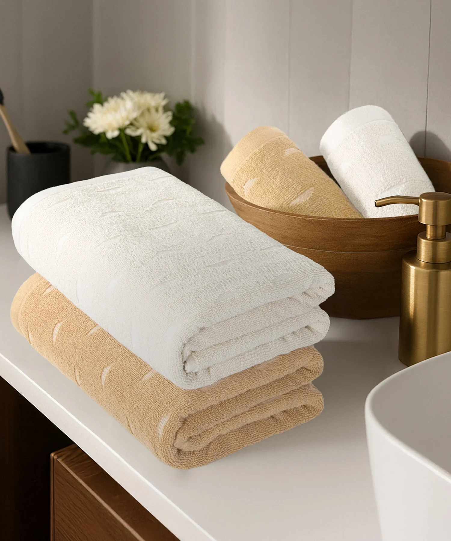 Aroma 4Pc Towel Set, Vanilla| 500 GSM Cotton - Image 3