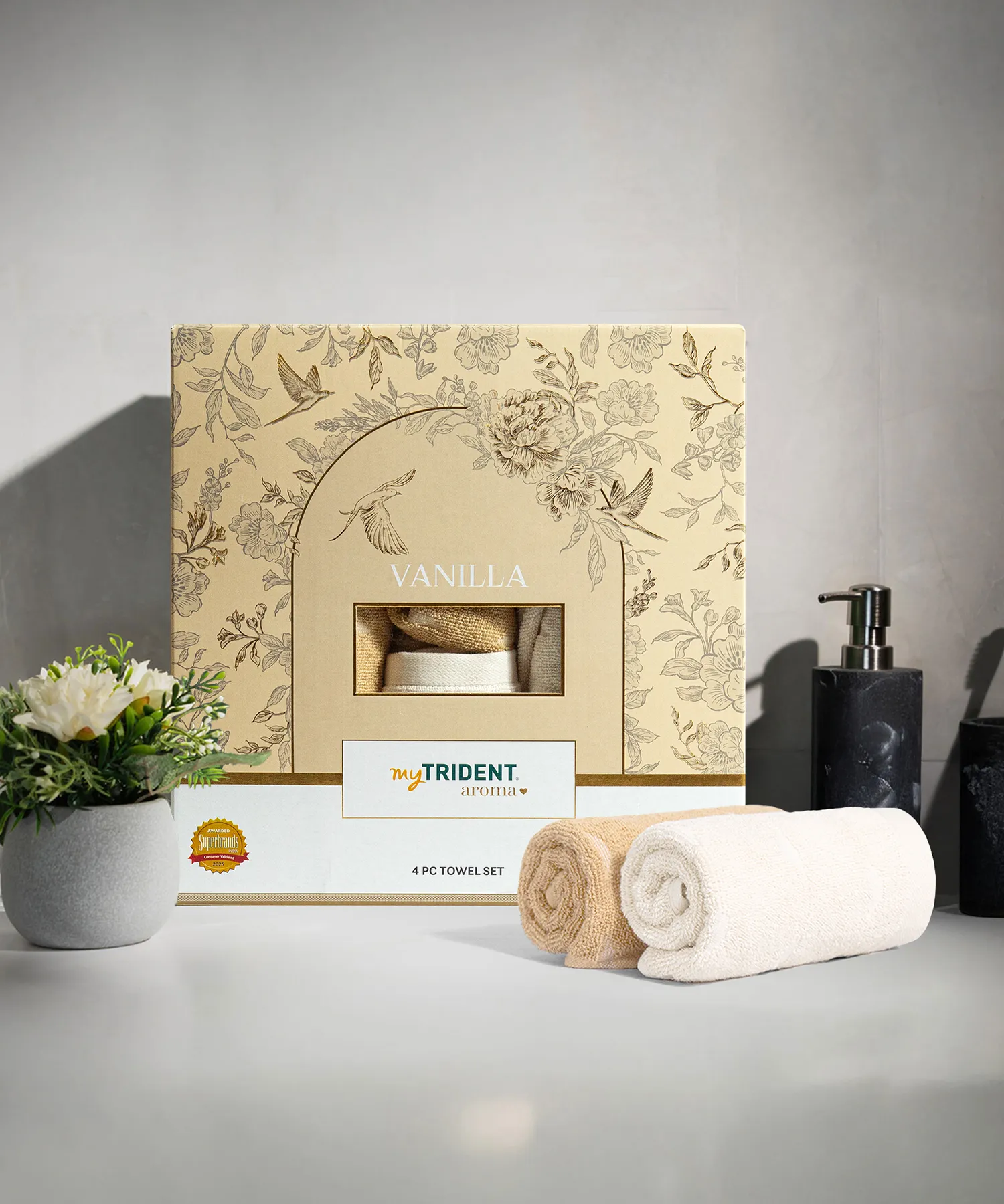 Aroma 4Pc Towel Set, Vanilla| 500 GSM Cotton - Image 4