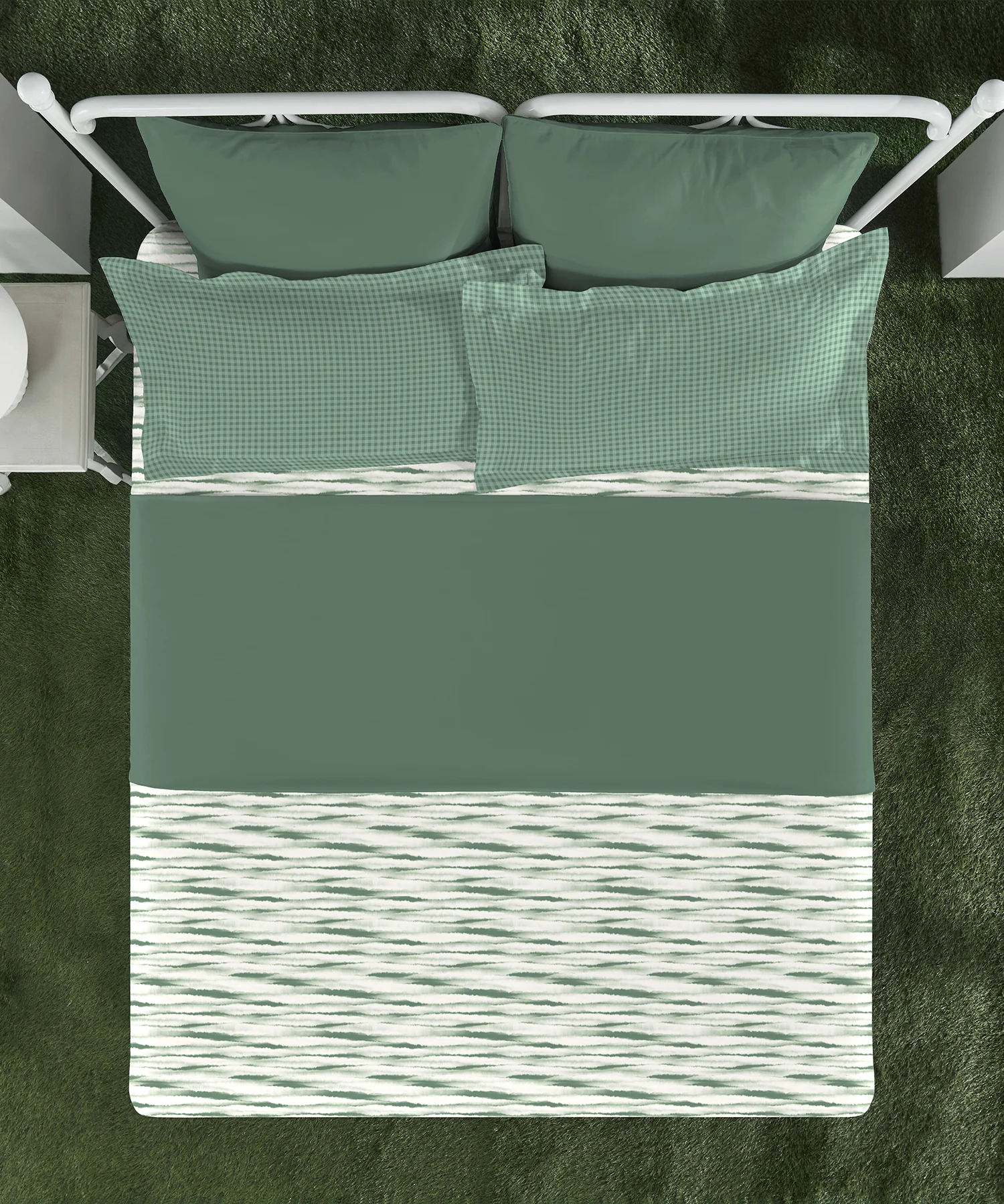 Aroma King Bedsheet Set, Green Apple Whirl|180 TC Cotton|2 Pillow Covers - Image 4