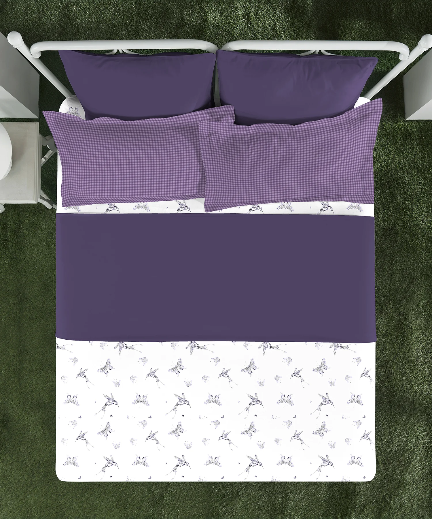 Aroma King Bedsheet Set, Lavender Heather|180 TC Cotton|2 Pillow Covers - Image 4
