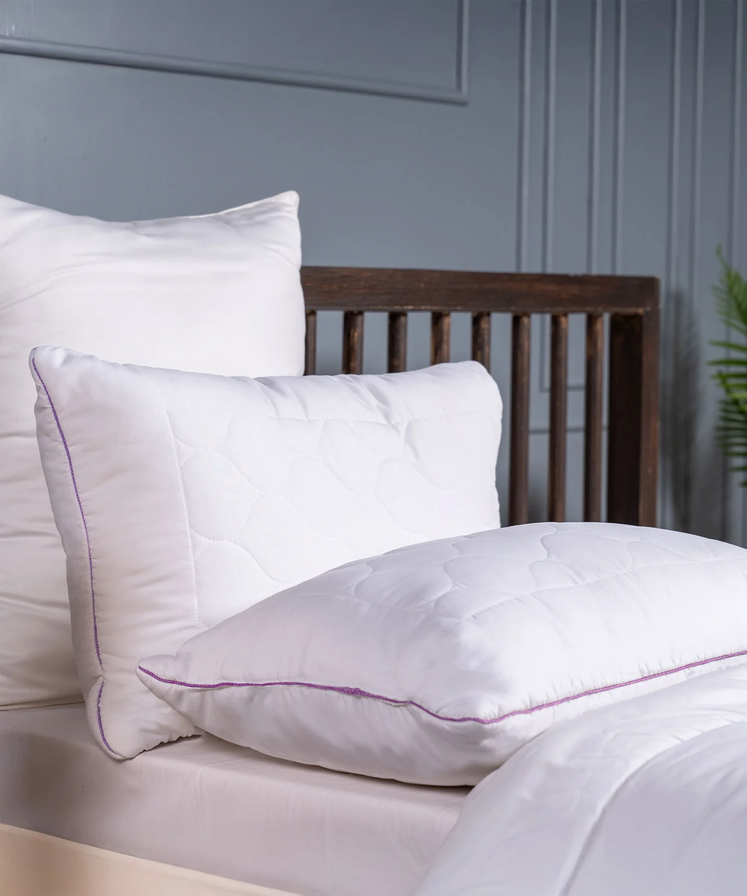 Aroma 1 Pc Pillow, Lavender, White|650 GSM Polyester - Image 5