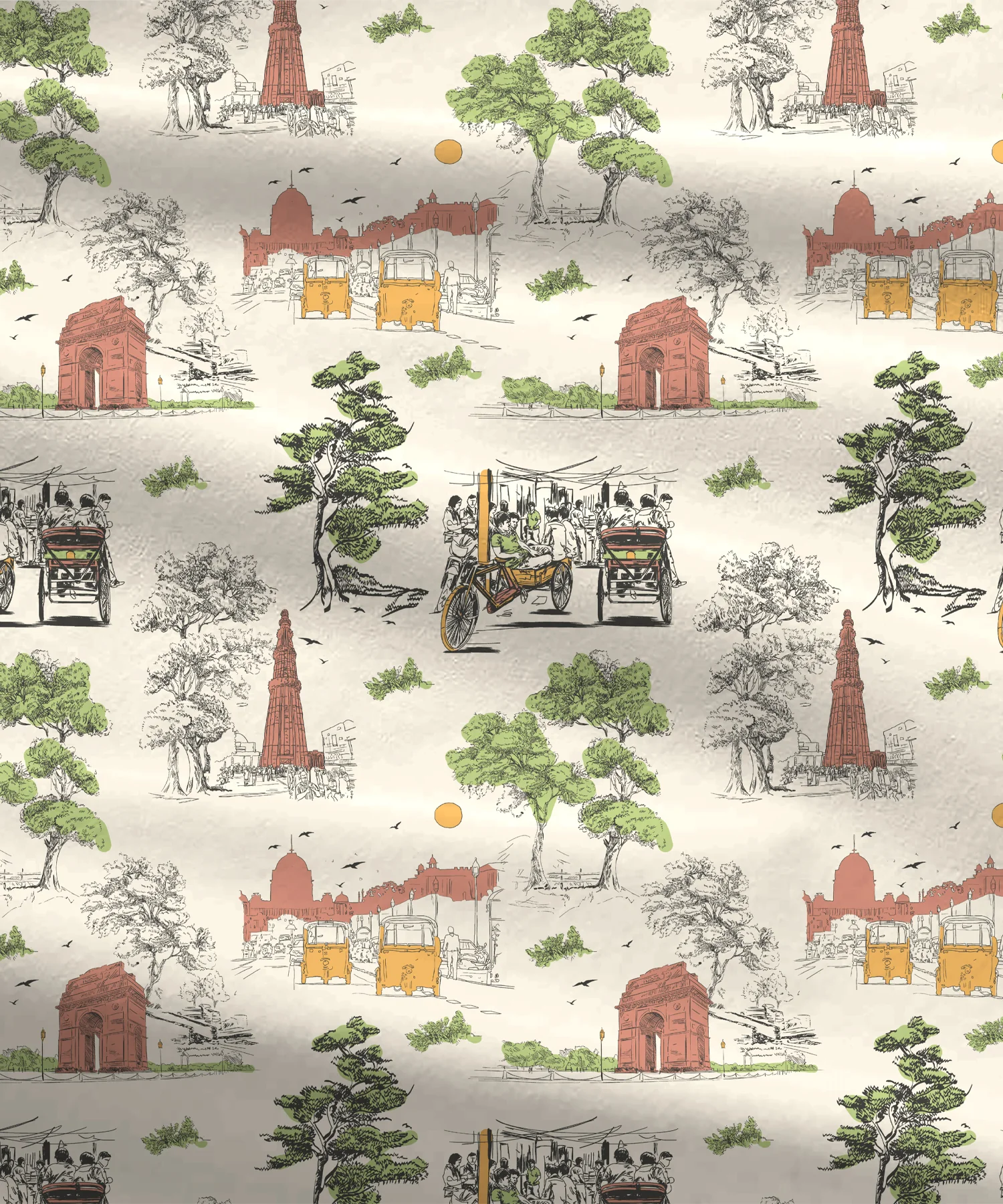 Atulaya Bharat King Bedsheet Set, Dilwalo Ki Dilli|144 TC Cotton|2 Pillow Covers - Image 11