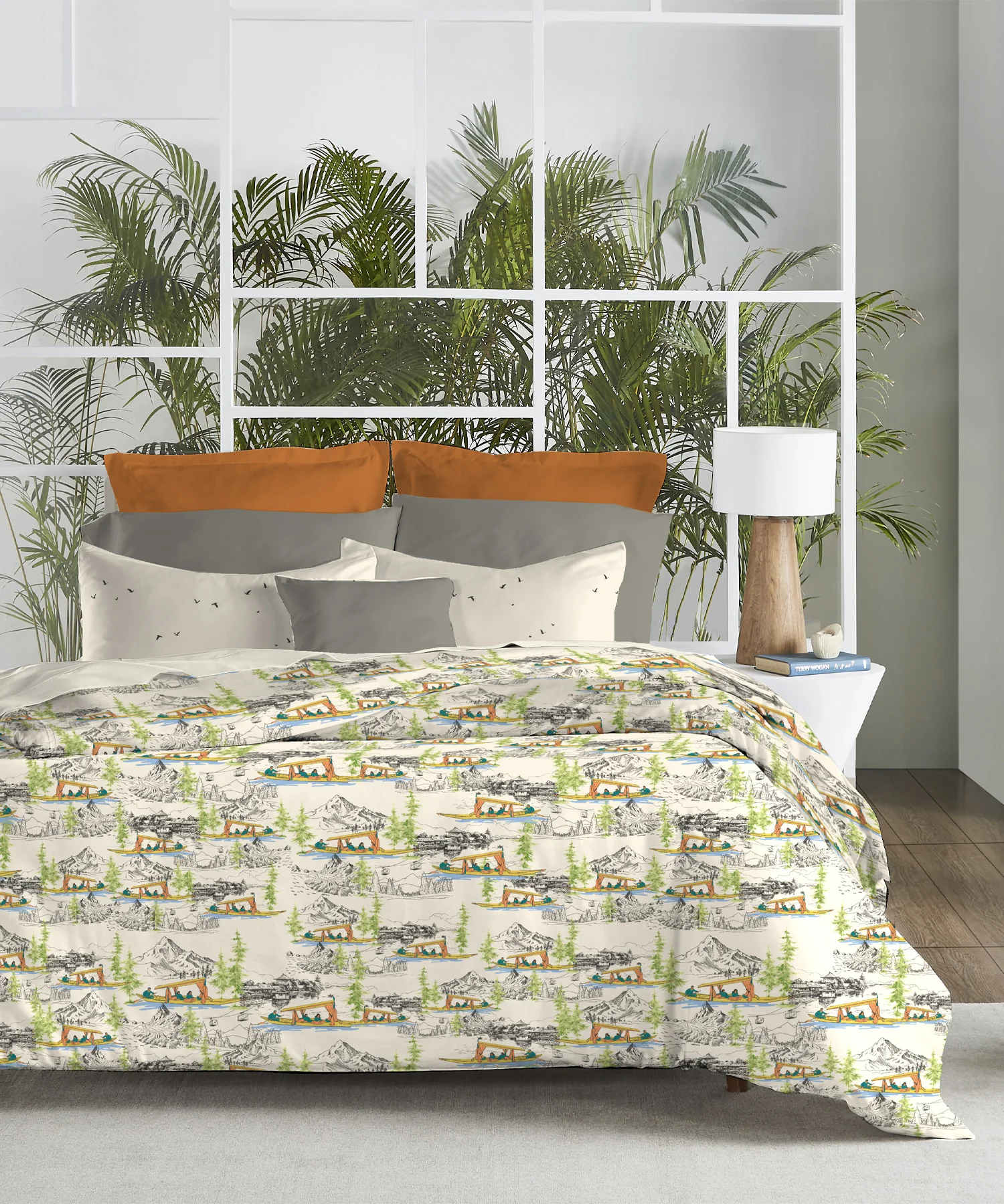 Atulaya Bharat King Bedsheet Set, Kashmir Ki Kali|144 TC Cotton|2 Pillow Covers - Image 3