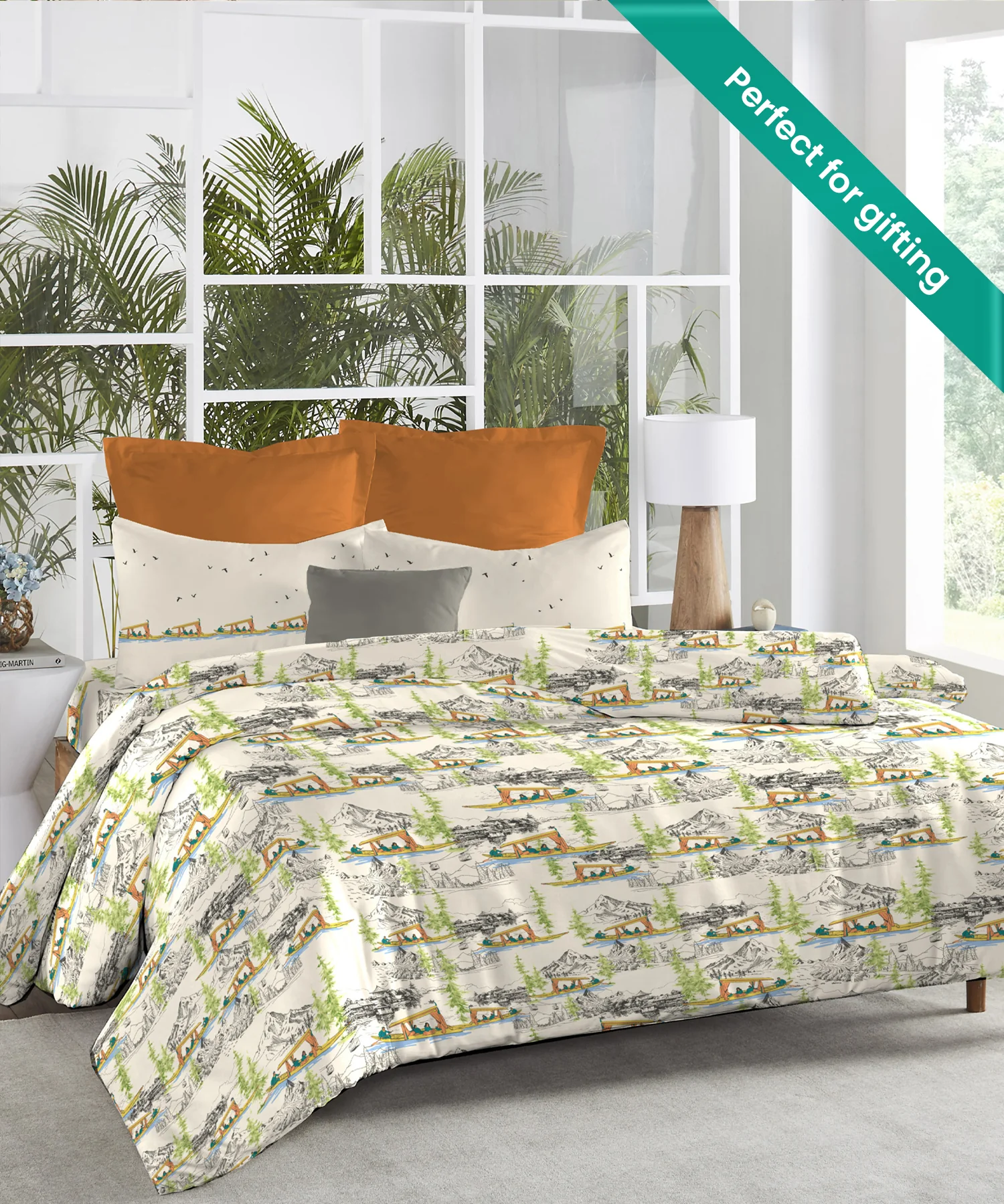 Atulaya Bharat King Bedsheet Set, Kashmir Ki Kali|144 TC Cotton|2 Pillow Covers - Image 5