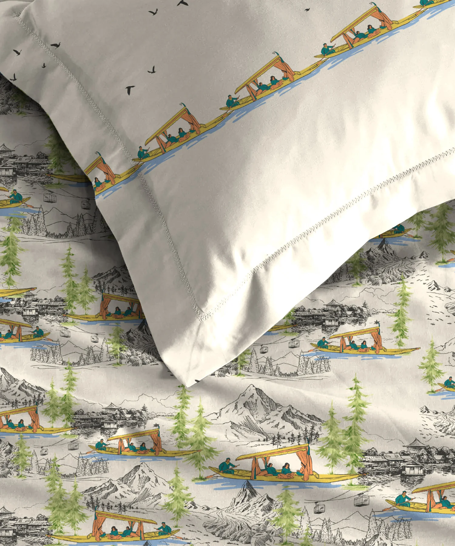 Atulaya Bharat King Bedsheet Set, Kashmir Ki Kali|144 TC Cotton|2 Pillow Covers - Image 6