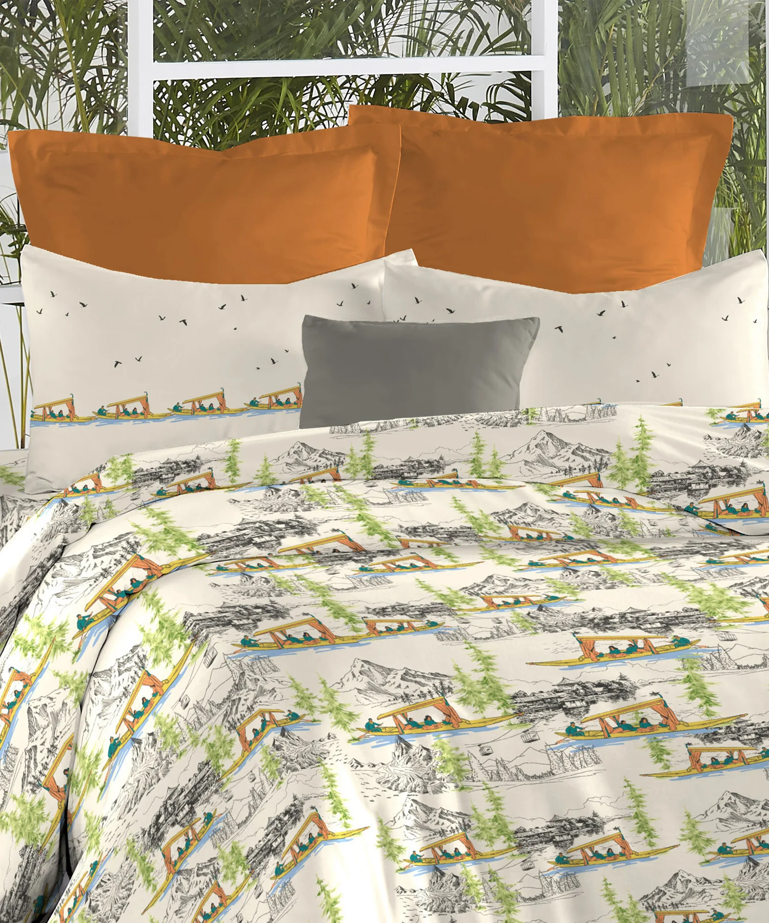 Atulaya Bharat King Bedsheet Set, Kashmir Ki Kali|144 TC Cotton|2 Pillow Covers - Image 8