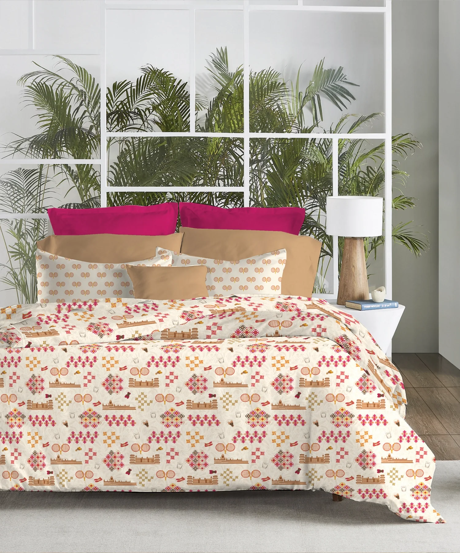 Atulaya Bharat King Bedsheet Set,Patiala Shahi|144 TC Cotton|2 Pillow Covers - Image 3