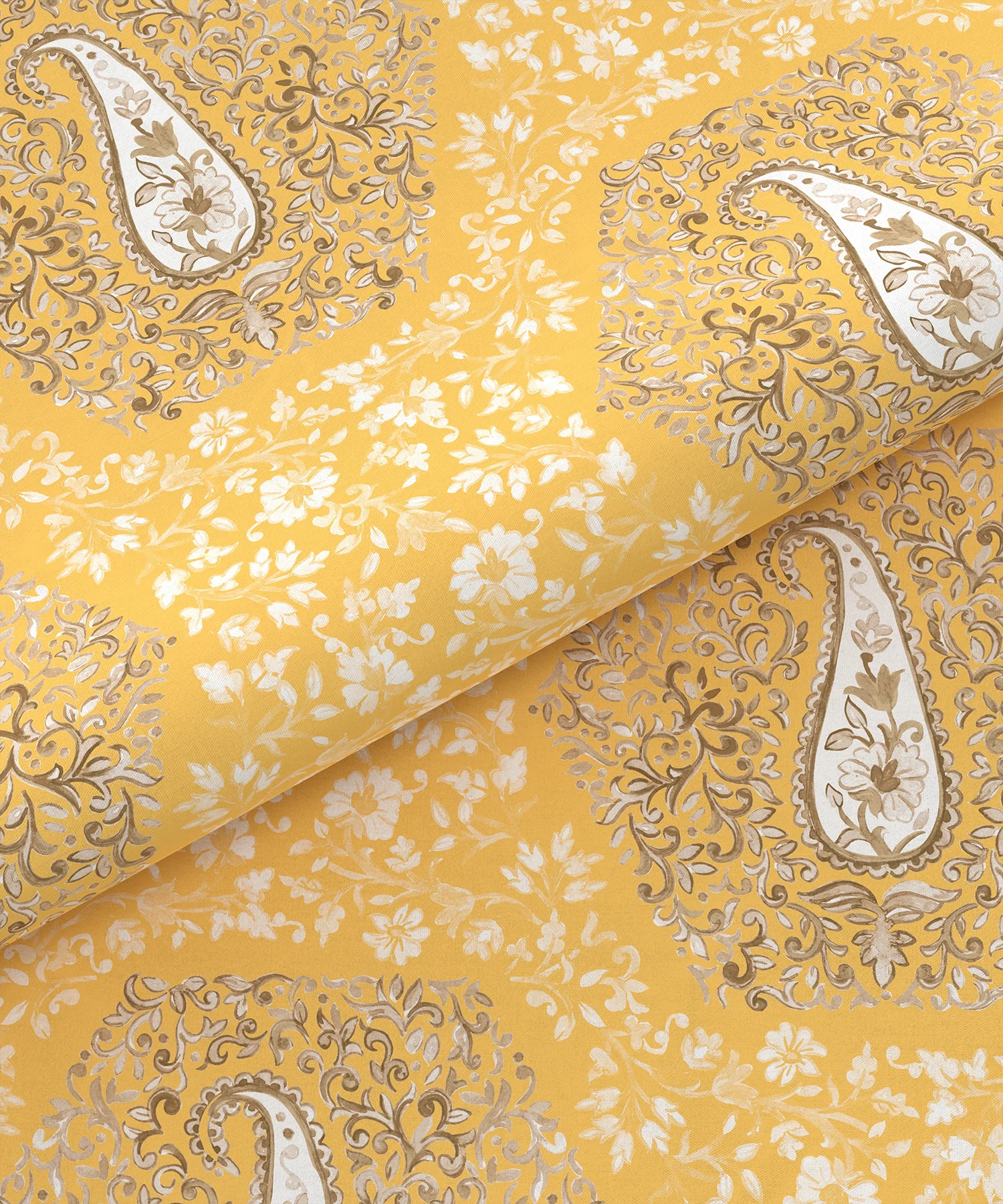 Carnival Ornate Queen Bedsheet, Heer Yellow|144 TC Cotton| 2 Pillow Covers - Image 6