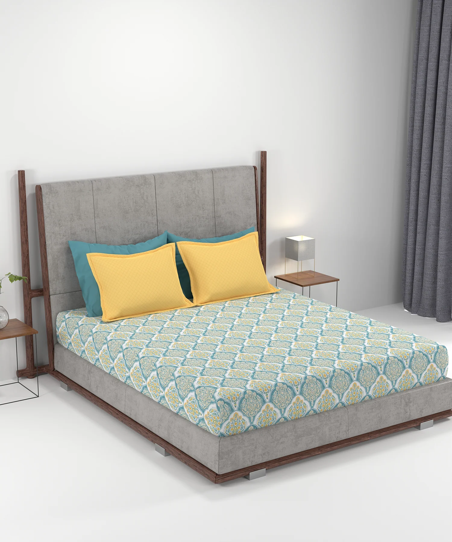 Carnival Ornate Queen Bedsheet, Manohari Cobalt Blue|144 TC Cotton| 2 Pillow Covers - Image 5
