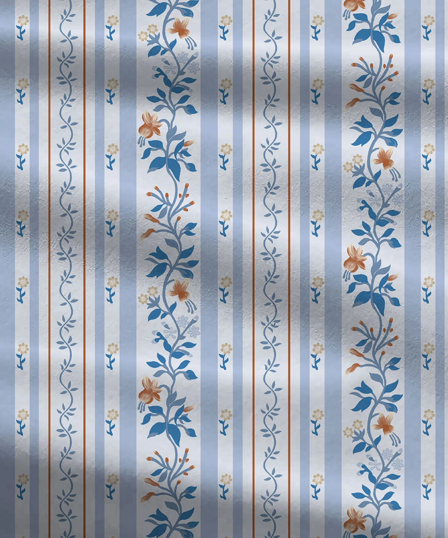Celebration Queen Bedsheet Set, English Garden Blue|144 TC Cotton|2 Pillow Covers - Image 5