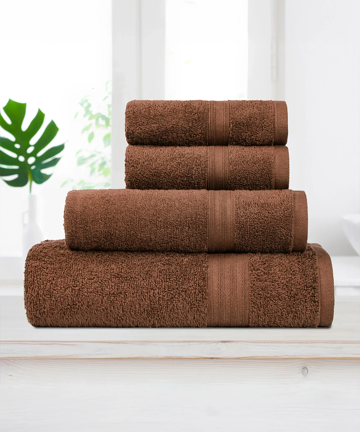 Celebration 4Pc Towel set, Cafe Noir | 450 GSM Cotton - Image 2