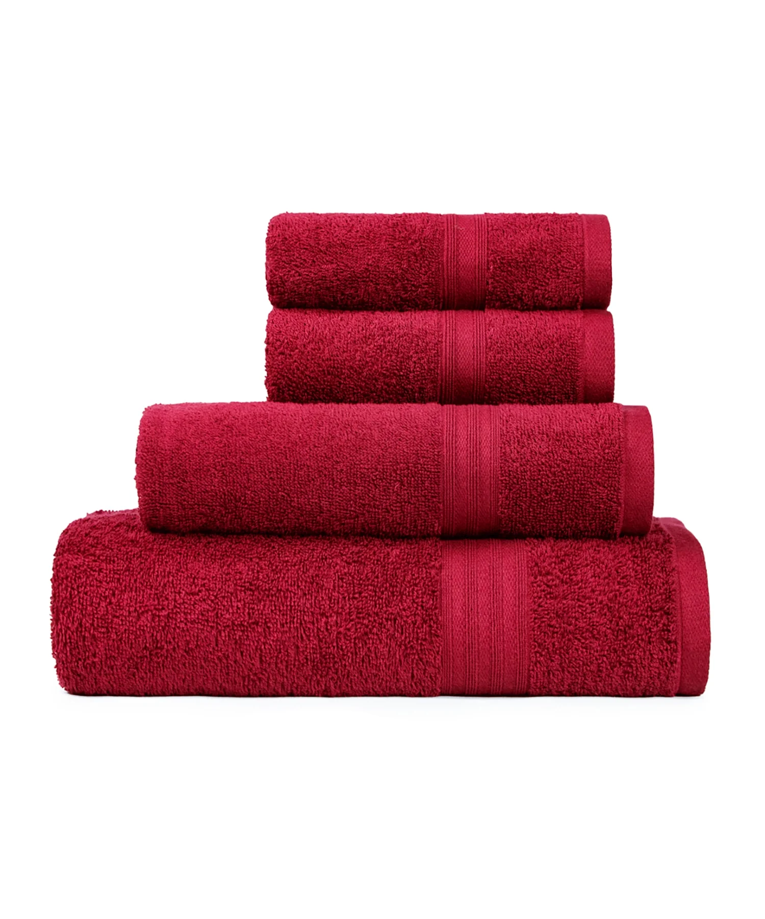Celebration 4Pc Towel set, Lovely Red | 450 GSM Cotton - Image 5