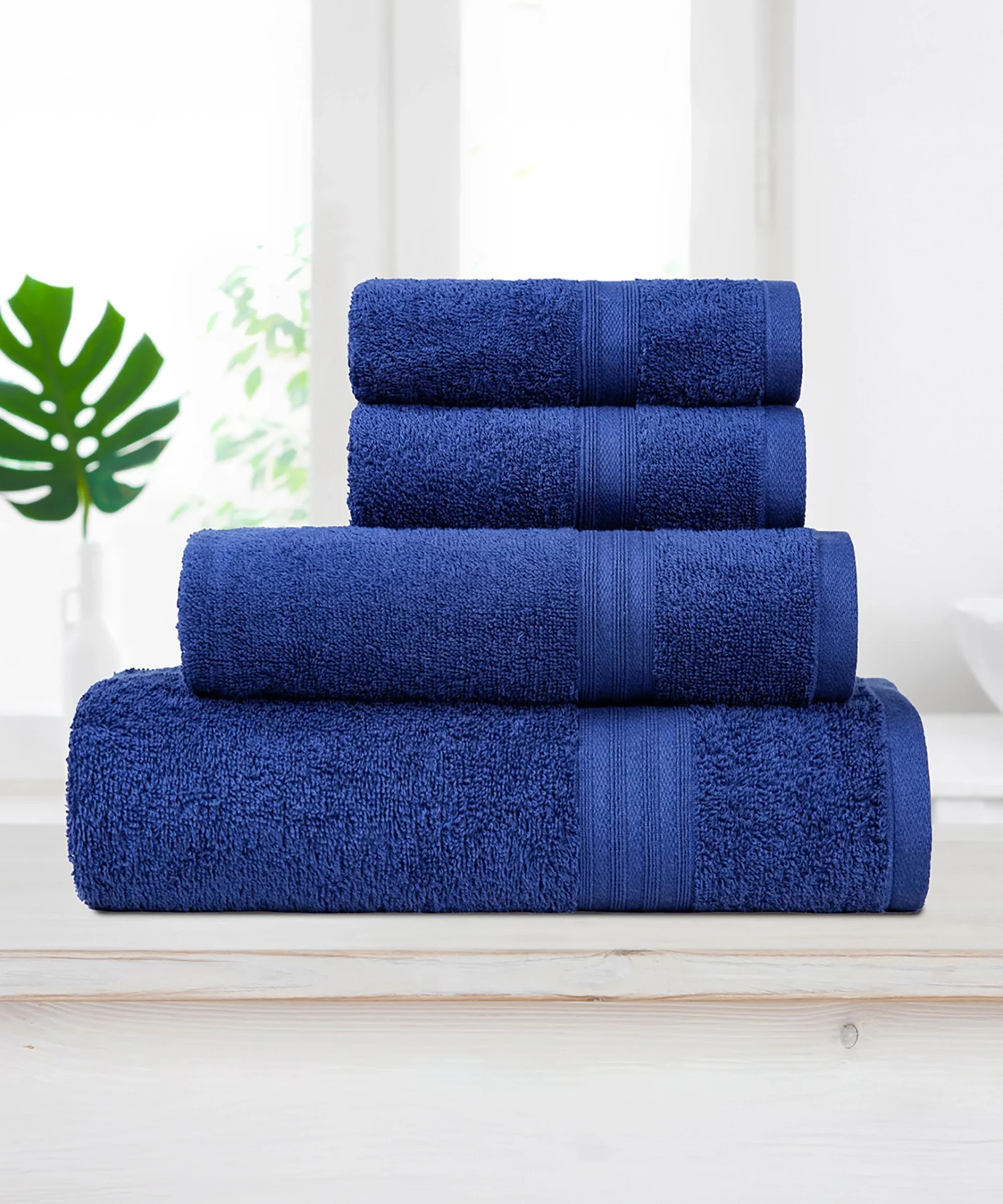 Celebration 4Pc Towel set, Midnight Blue | 450 GSM Cotton - Image 2