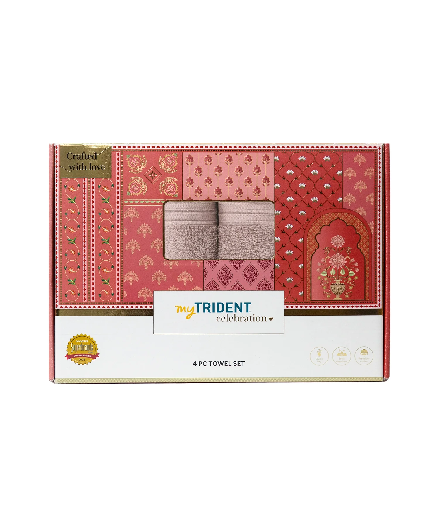 Celebration 4Pc Towel set, Nature Lux | 450 GSM Cotton - Image 6