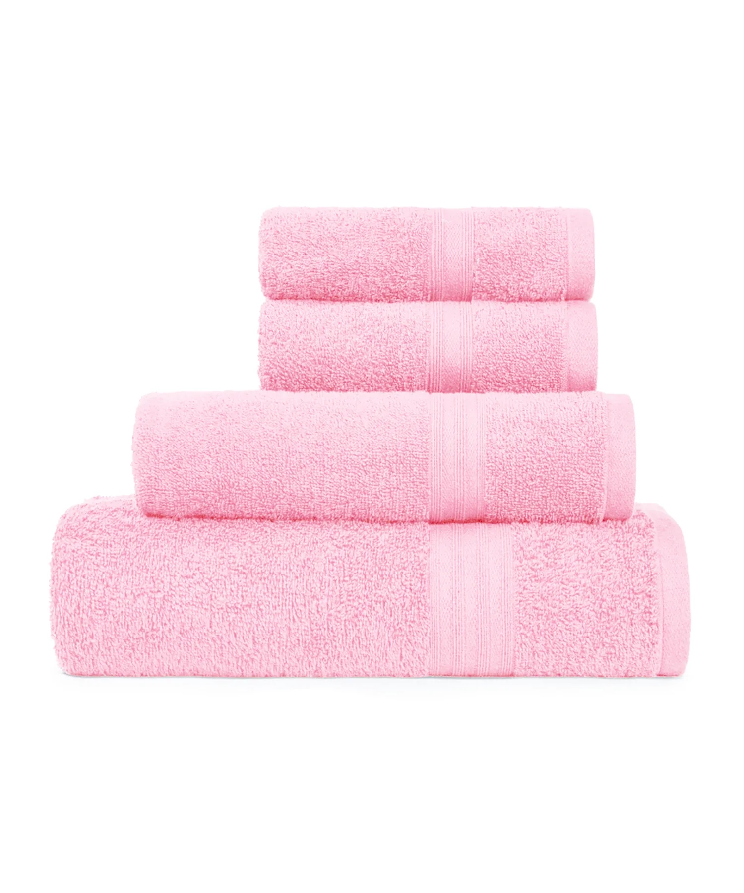 Celebration 4Pc Towel set, Powder Pink| 450 GSM Cotton - Image 5