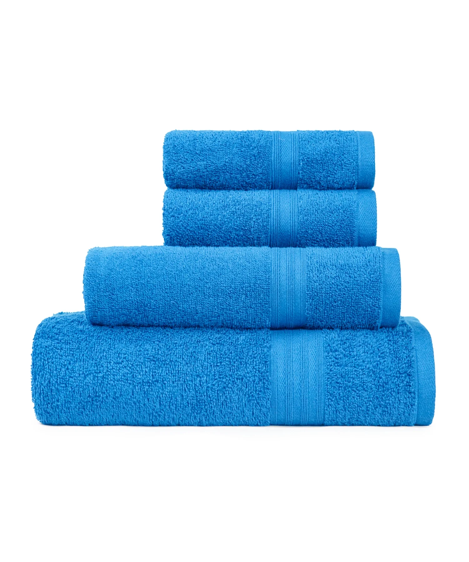 Celebration 4Pc Towel set, Perfect Blue | 450 GSM Cotton - Image 5