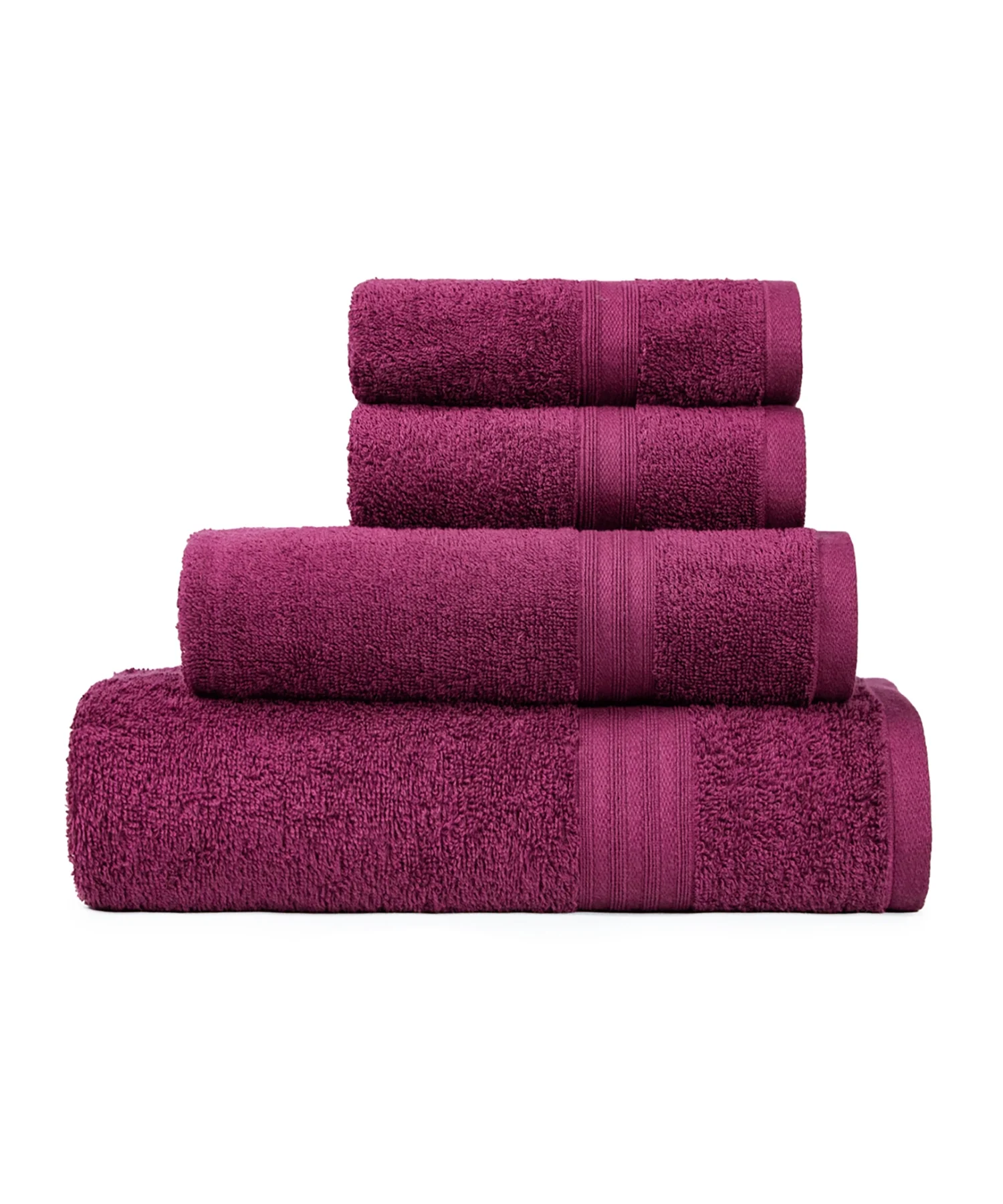 Celebration 4Pc Towel set, Red Wine | 450 GSM Cotton - Image 5