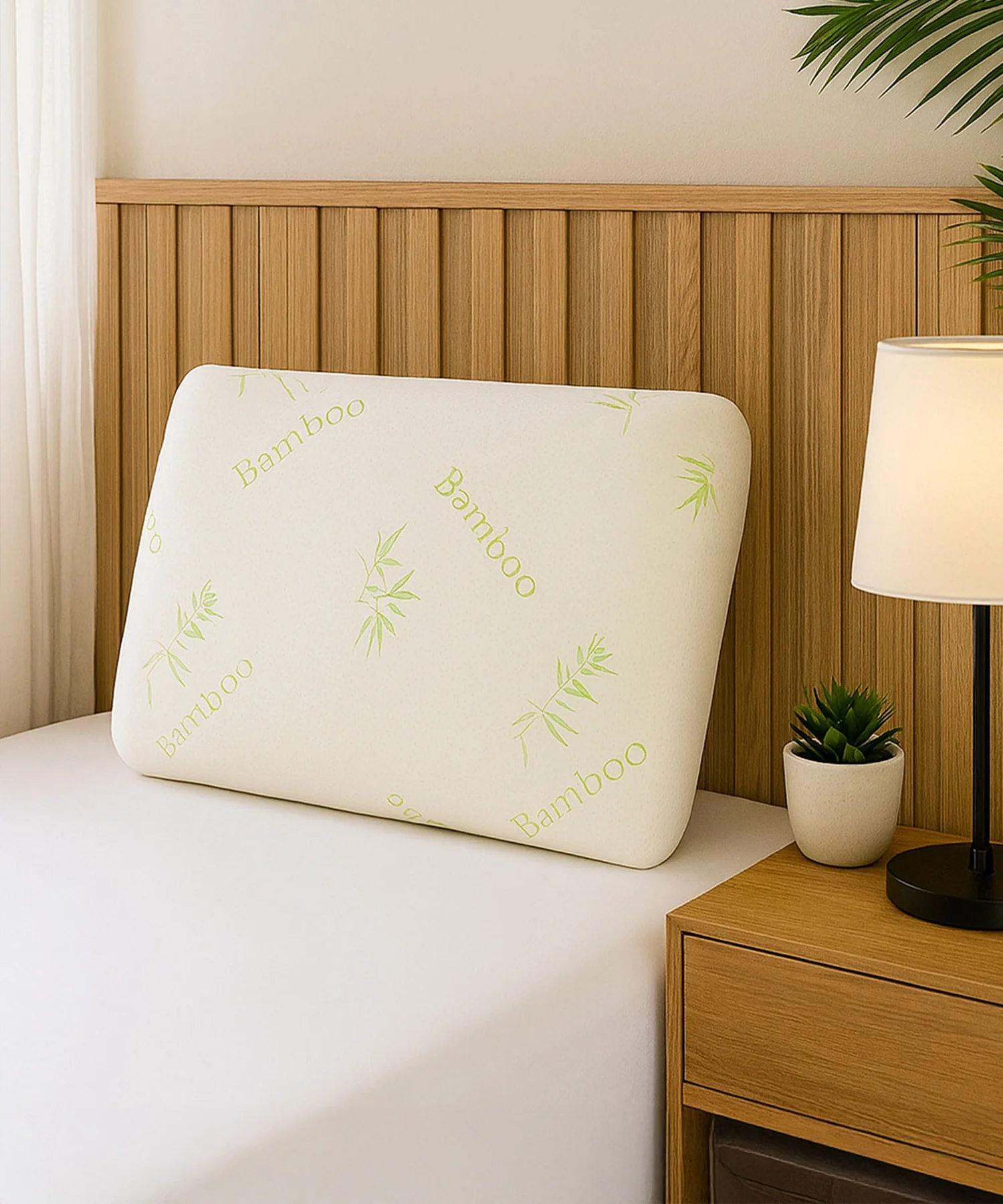 Classic Bamboo memory Foam 1 Pc Pillow|200 GSM Spun Knitted Bamboo Fabric