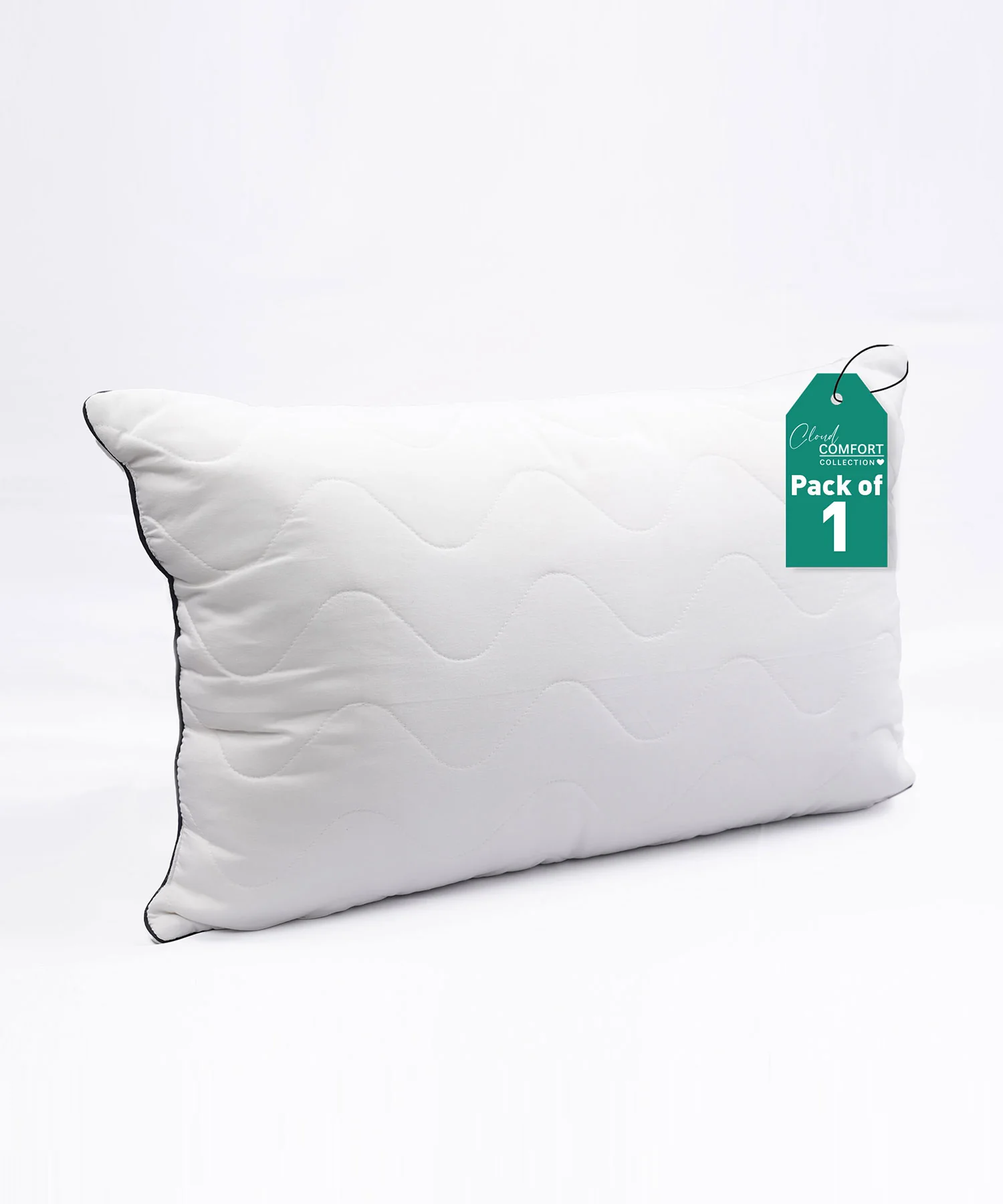 Classic Cloud Comfort 1Pc Pillow, White|620 GSM Micro Polyester