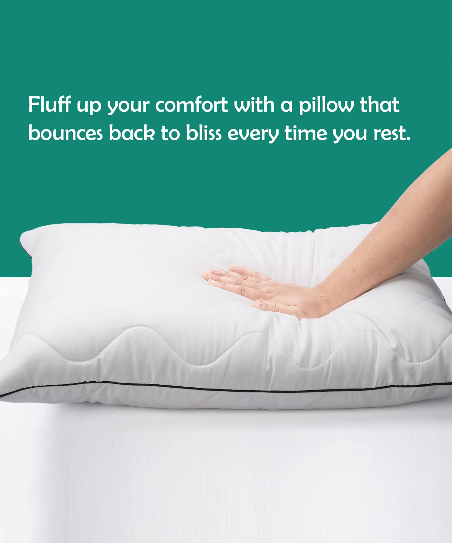 Classic Cloud Comfort 1Pc Pillow, White|620 GSM Micro Polyester - Image 6