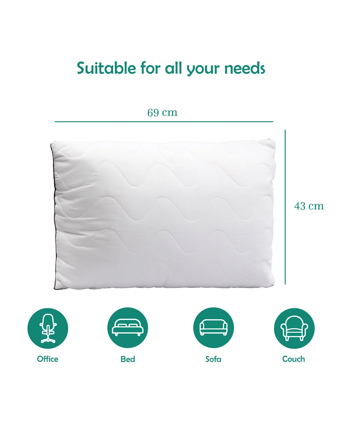 Classic Cloud Comfort 1Pc Pillow, White|620 GSM Micro Polyester - Image 7