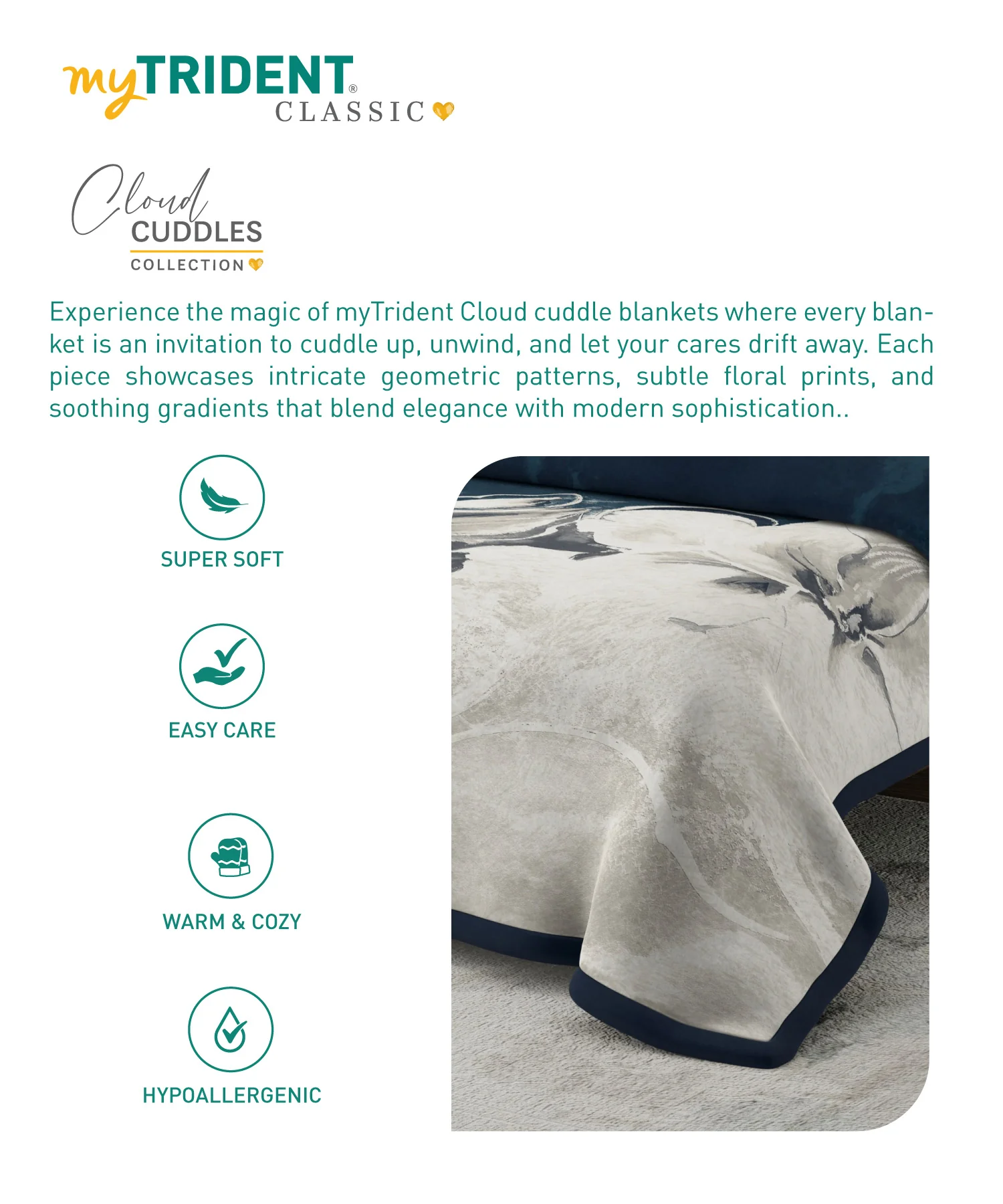 Classic Cloud Cuddle 2 ply Double Blanket Box, Sterling| 4 KG - Image 4