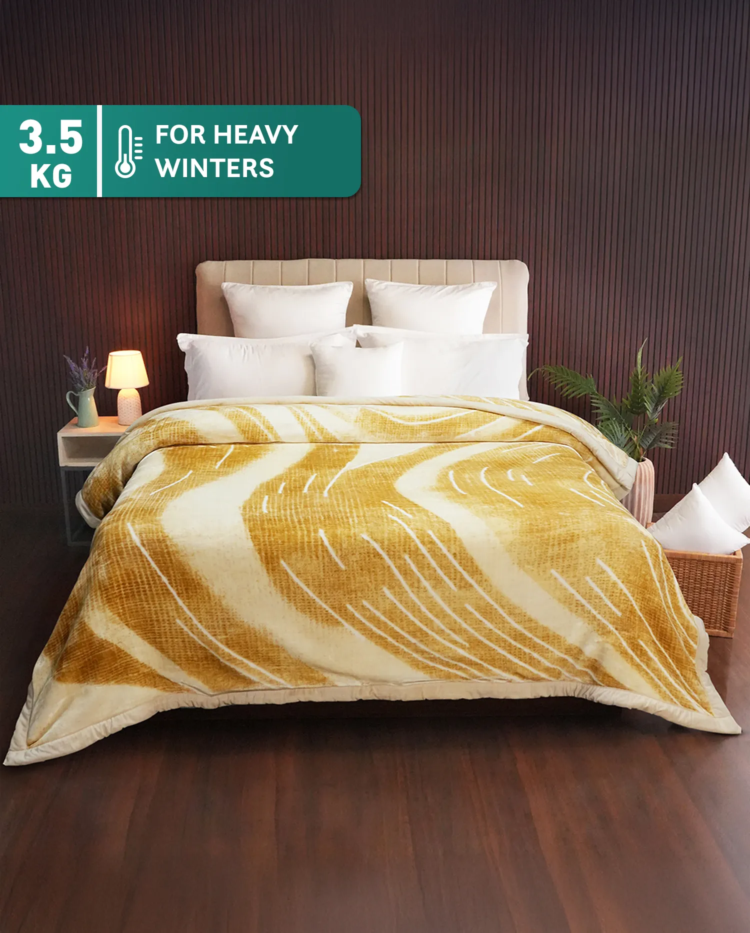 Classic Cozy Cocoon 2 ply Double Mink Blanket, Naomi|3.5 KG