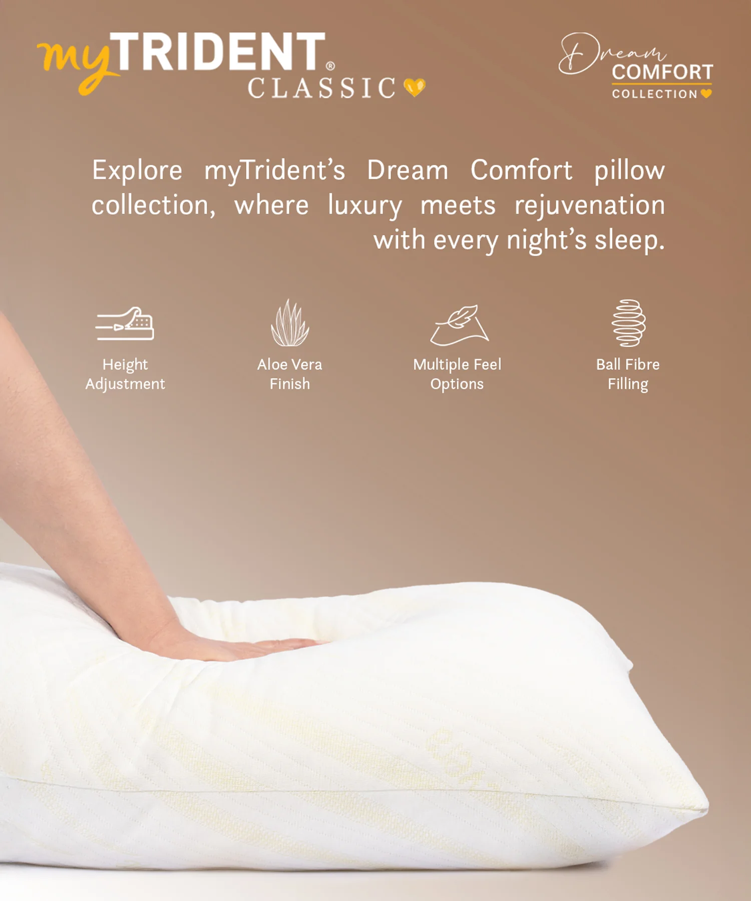 Classic Dream Comfort 1Pc Pillow, White|650 GSM Micro Polyester - Image 2