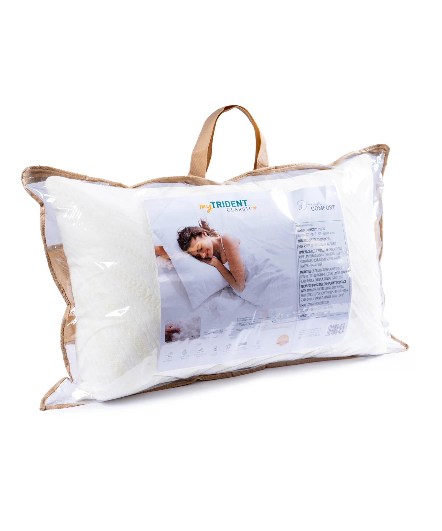 Classic Dream Comfort 1Pc Pillow, White|650 GSM Micro Polyester - Image 6
