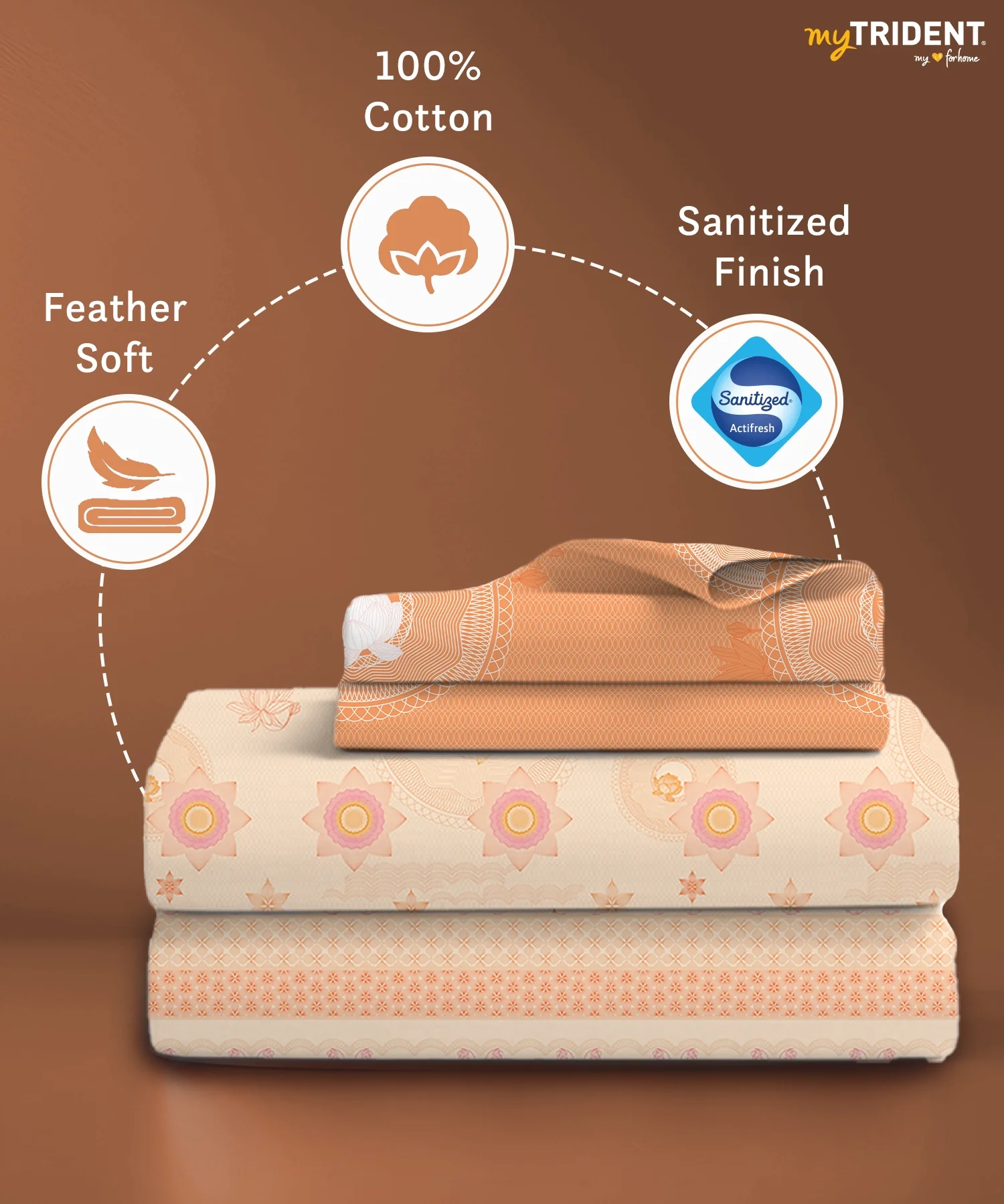 Classic Folklores King Bedsheet Set, In The Golden Hour|210 TC Cotton| 2 Pillow Covers - Image 6