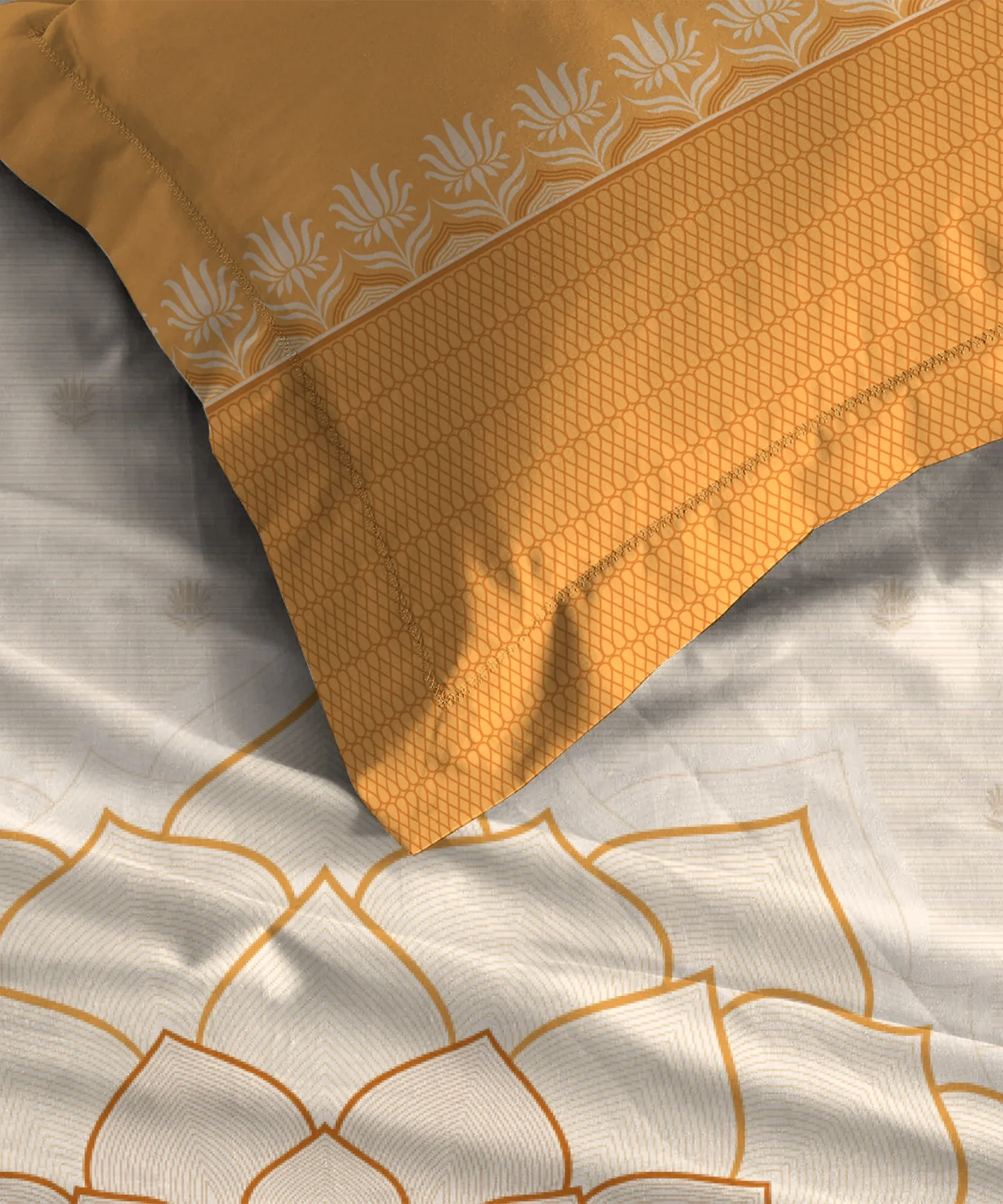 Classic Prakriti King Bedsheet Set, Arogya|210 TC Cotton|2 Pillow Covers - Image 3