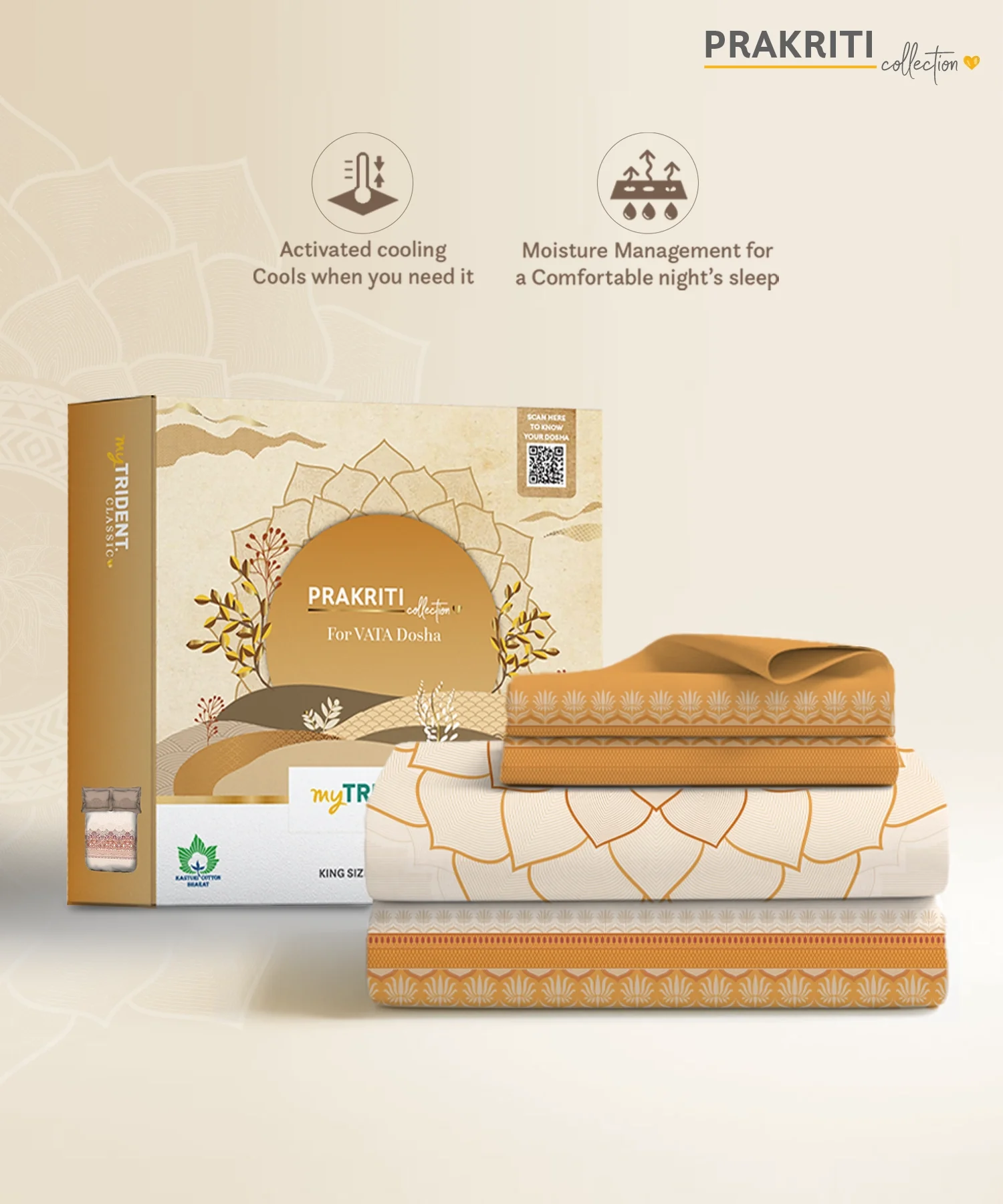 Classic Prakriti King Bedsheet Set, Arogya|210 TC Cotton|2 Pillow Covers - Image 4
