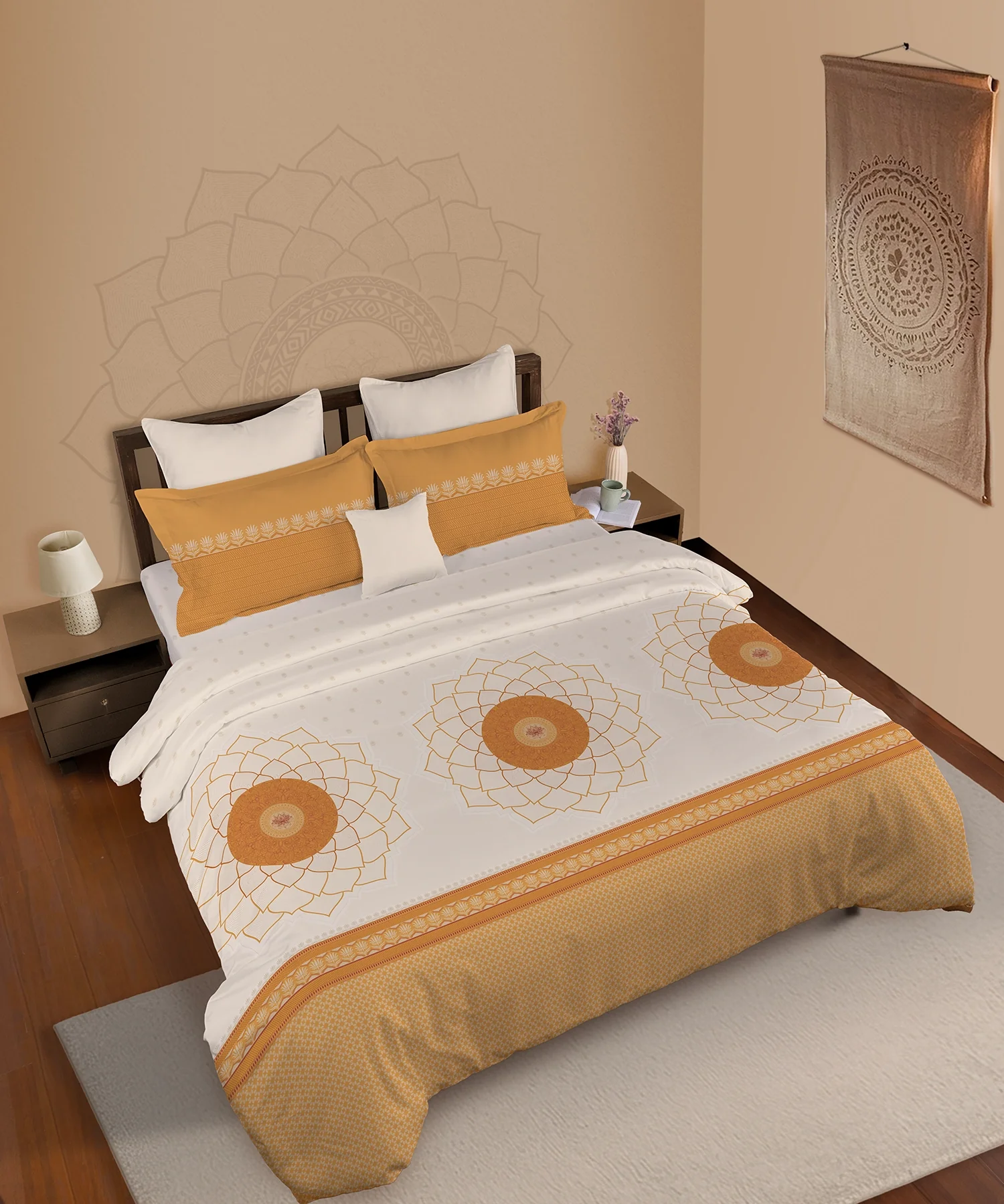 Classic Prakriti King Bedsheet Set, Arogya|210 TC Cotton|2 Pillow Covers - Image 5