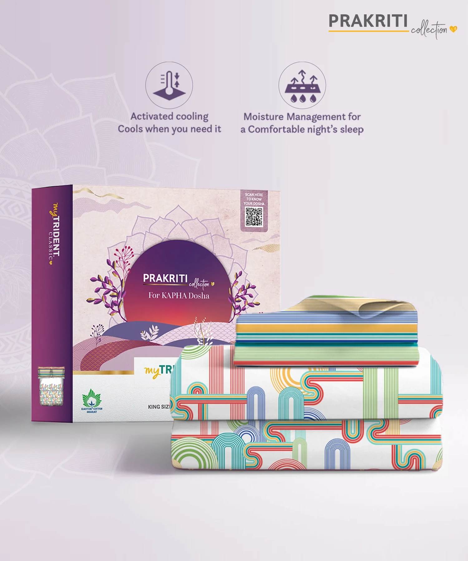 Classic Prakriti King Bedsheet Set, Urja|210 TC Cotton|2 Pillow Covers - Image 4