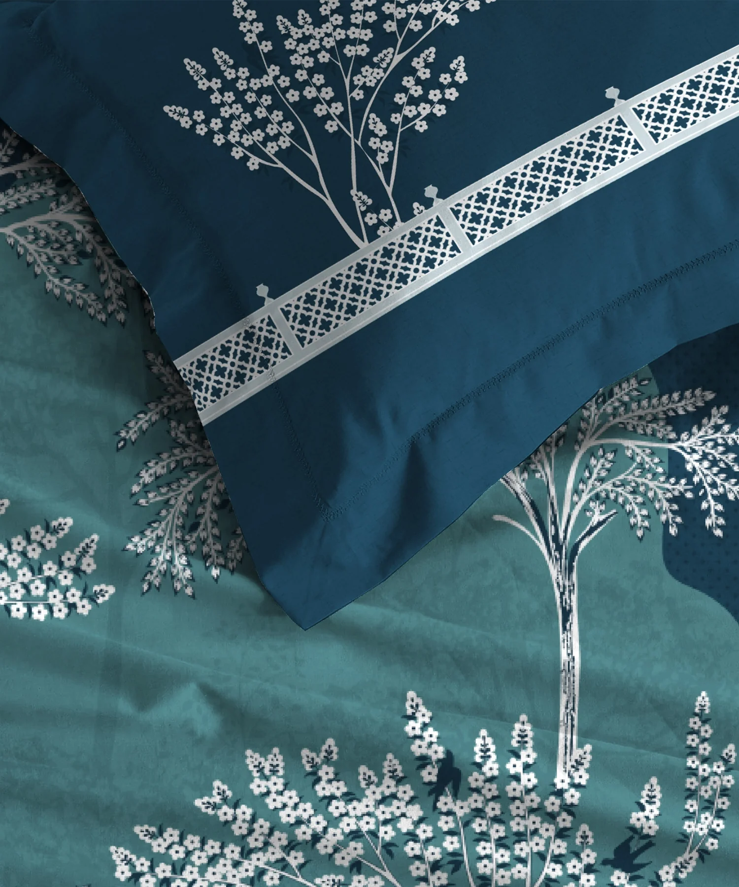 Classic Prakriti King Bedsheet Set, Vayu|210 TC Cotton|2 Pillow Covers - Image 3