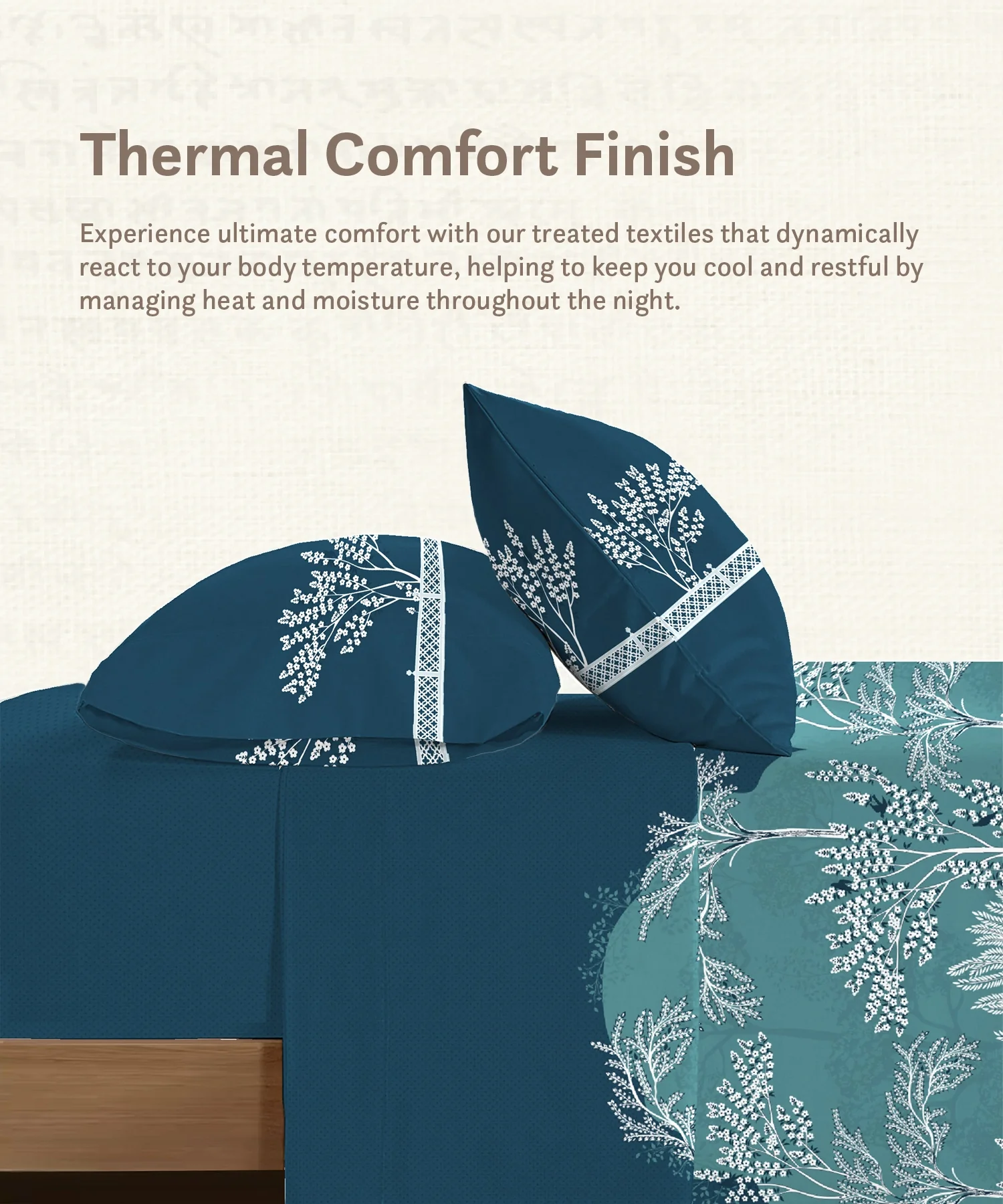 Classic Prakriti King Bedsheet Set, Vayu|210 TC Cotton|2 Pillow Covers - Image 8