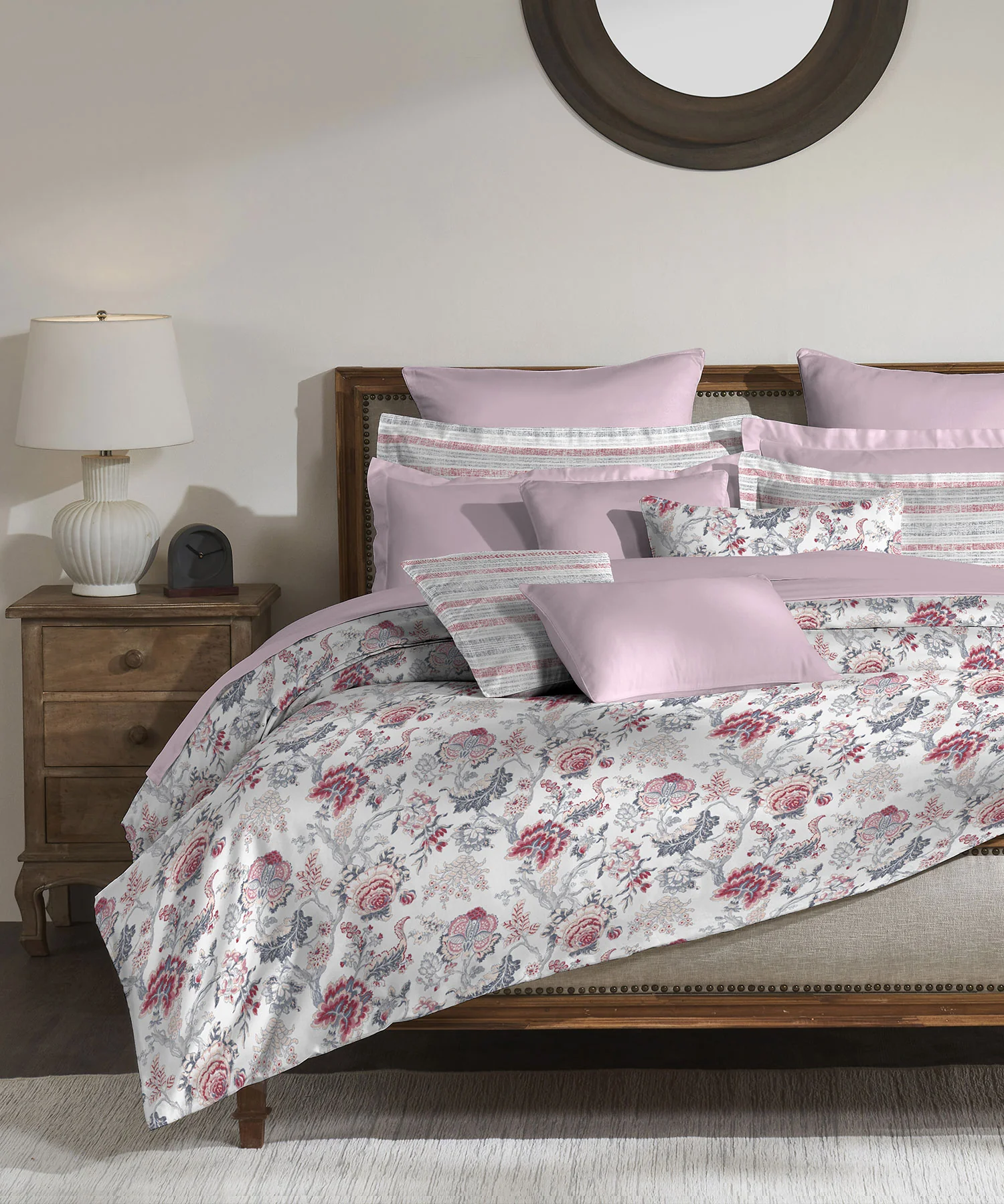 Classic King Bedsheet Set, Anther Pink|200 TC Cotton| 2 Pillow Covers