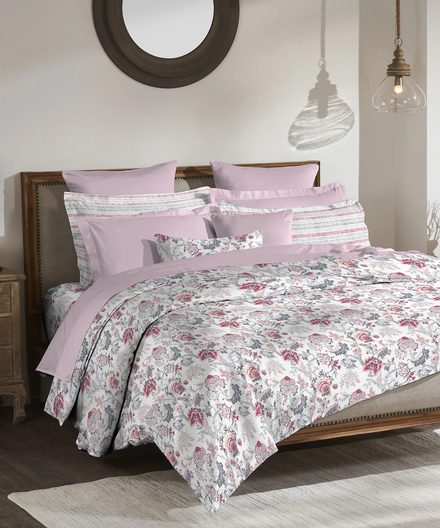 Classic King Bedsheet Set, Anther Pink|200 TC Cotton| 2 Pillow Covers - Image 2