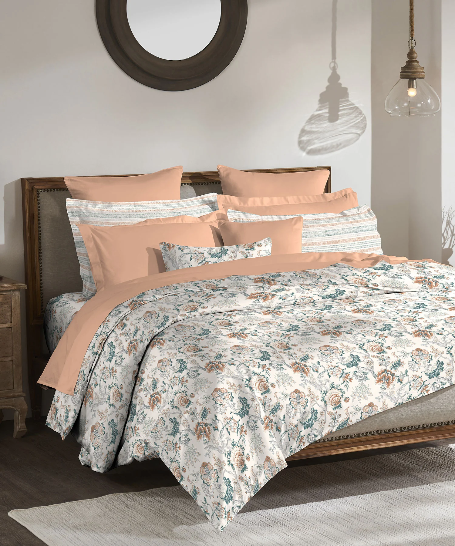 Classic King Bedsheet Set, Anther Terracotta|200 TC Cotton| 2 Pillow Covers - Image 2
