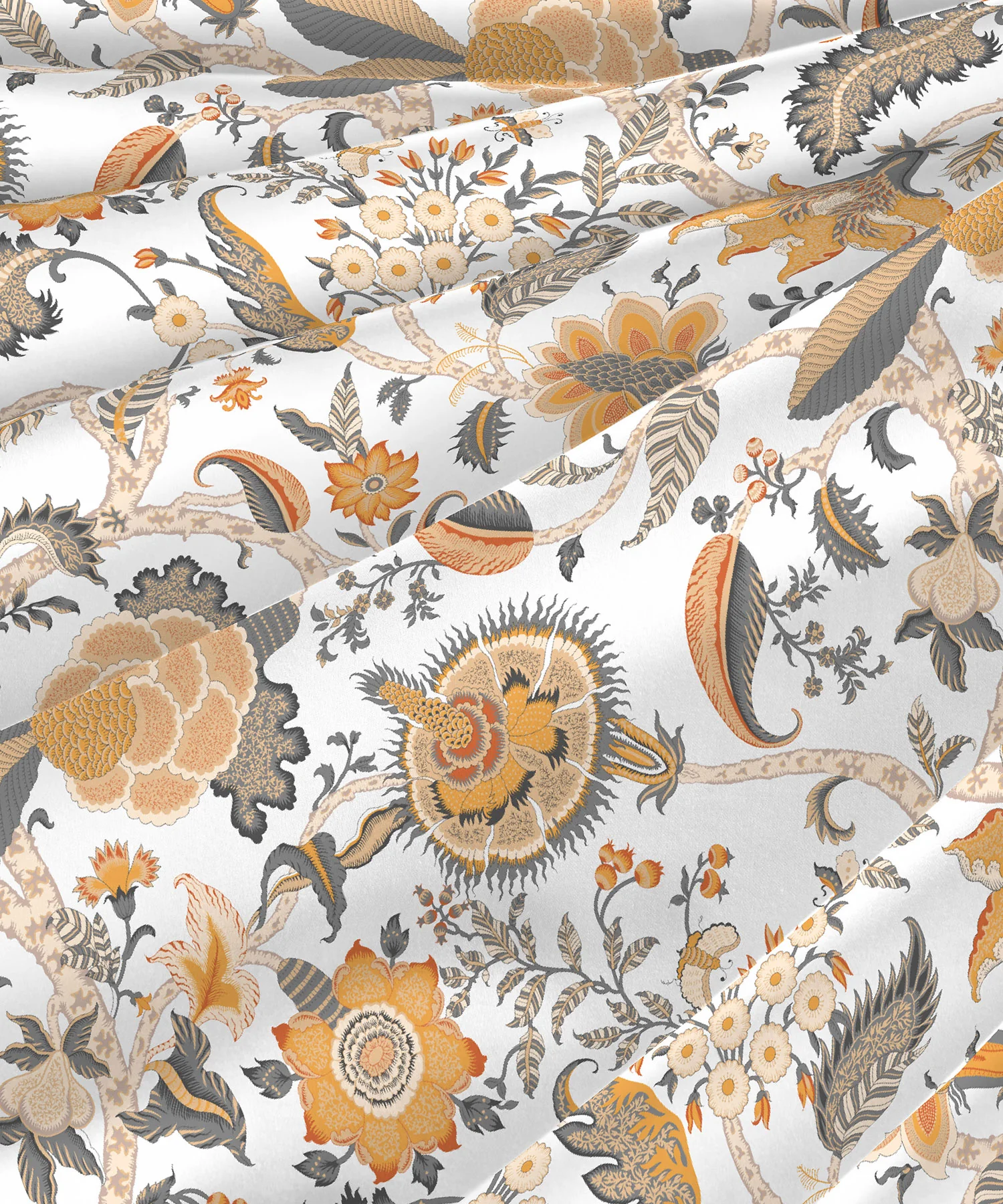 Classic King Bedsheet Set, Fiona Orange|200 TC Cotton| 2 Pillow Covers - Image 6
