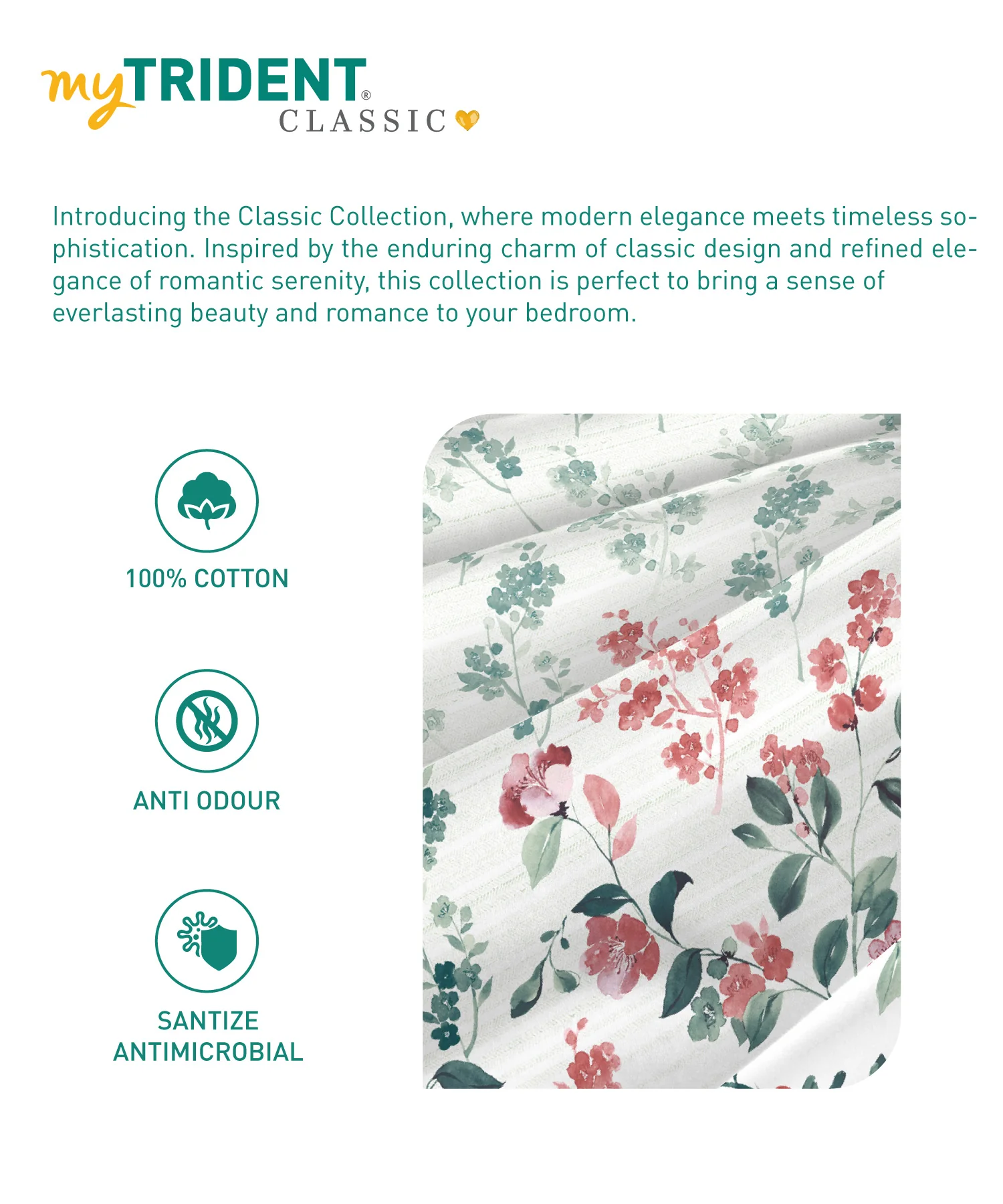 Classic King Bedsheet Set, Florence Teal|200 TC Cotton| 2 Pillow Covers - Image 7