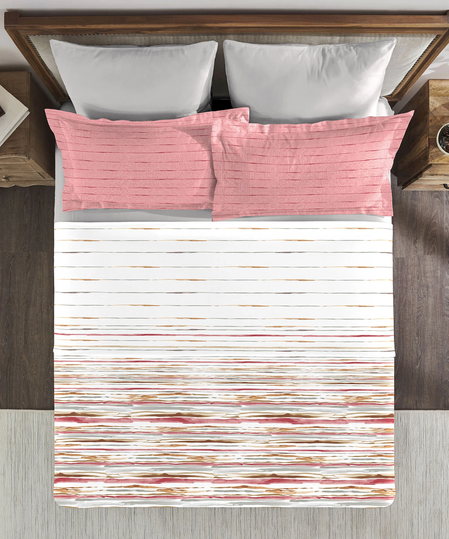 Classic King Bedsheet Set, Irene Wine|200 TC Cotton| 2 Pillow Covers - Image 4