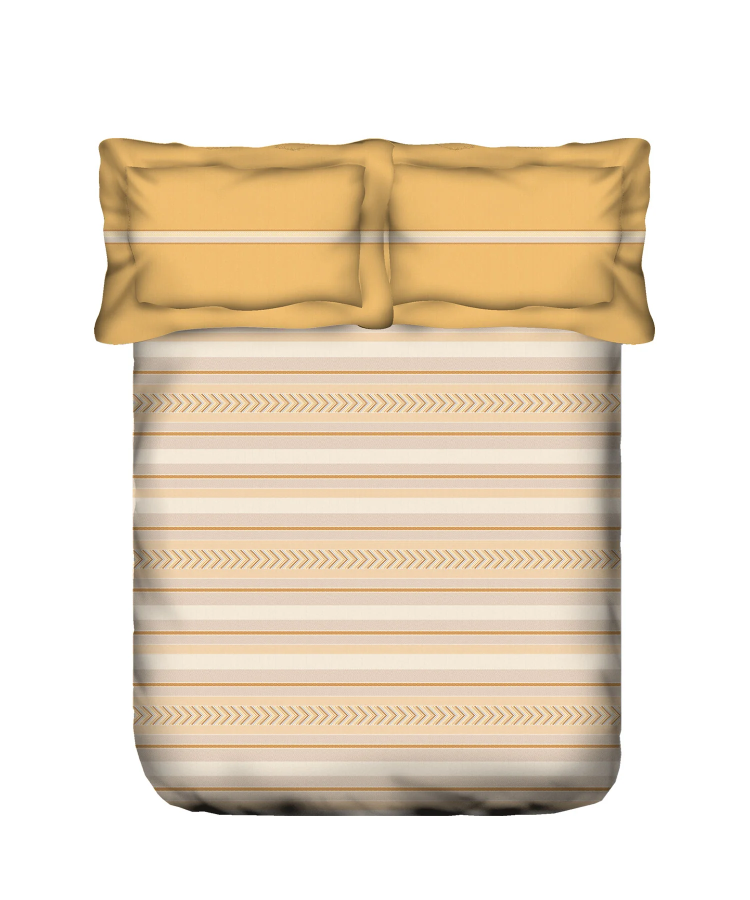 Classic King Bedsheet Set, Jane Ochre|200 TC Cotton| 2 Pillow Covers - Image 5