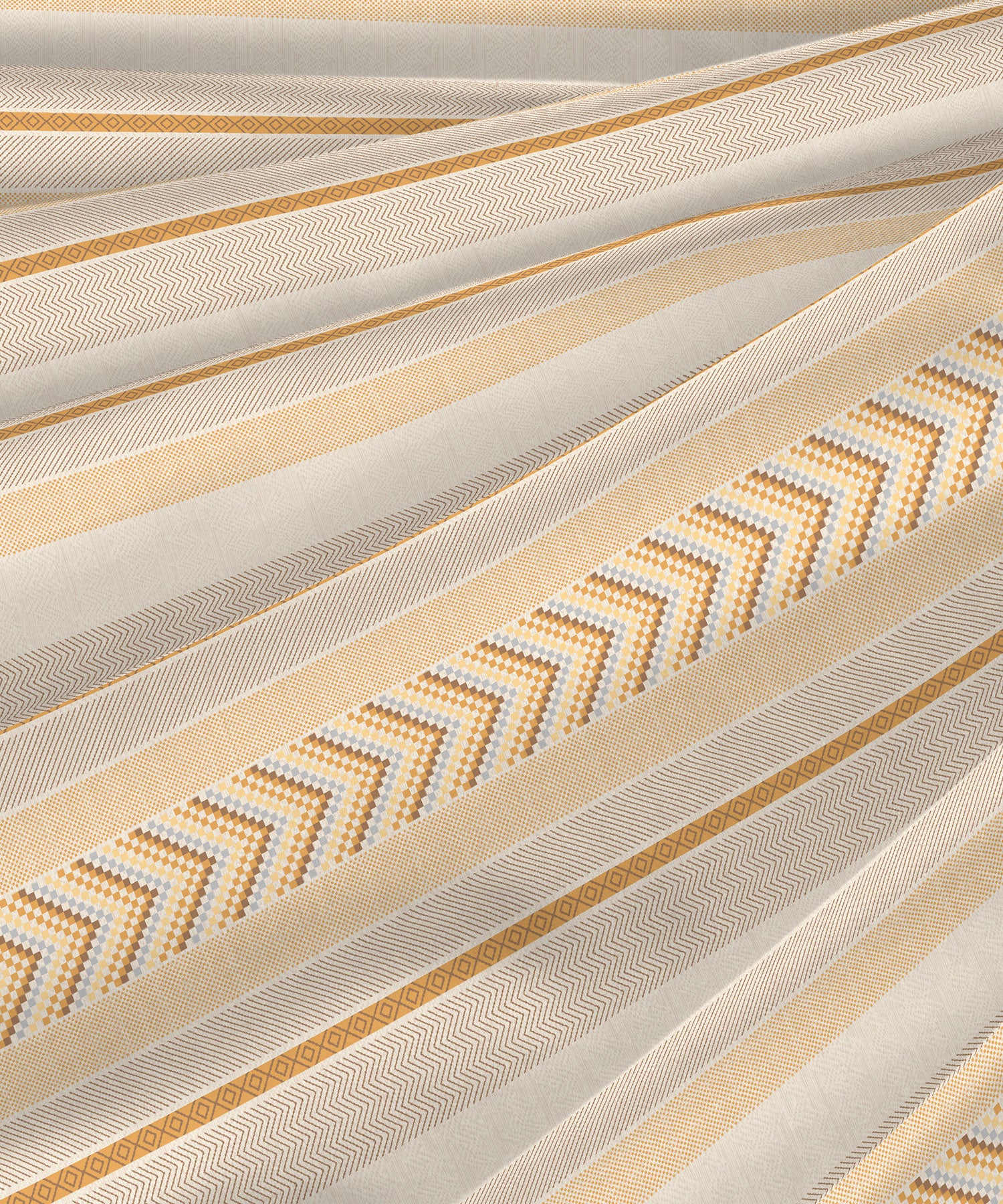 Classic King Bedsheet Set, Jane Ochre|200 TC Cotton| 2 Pillow Covers - Image 6