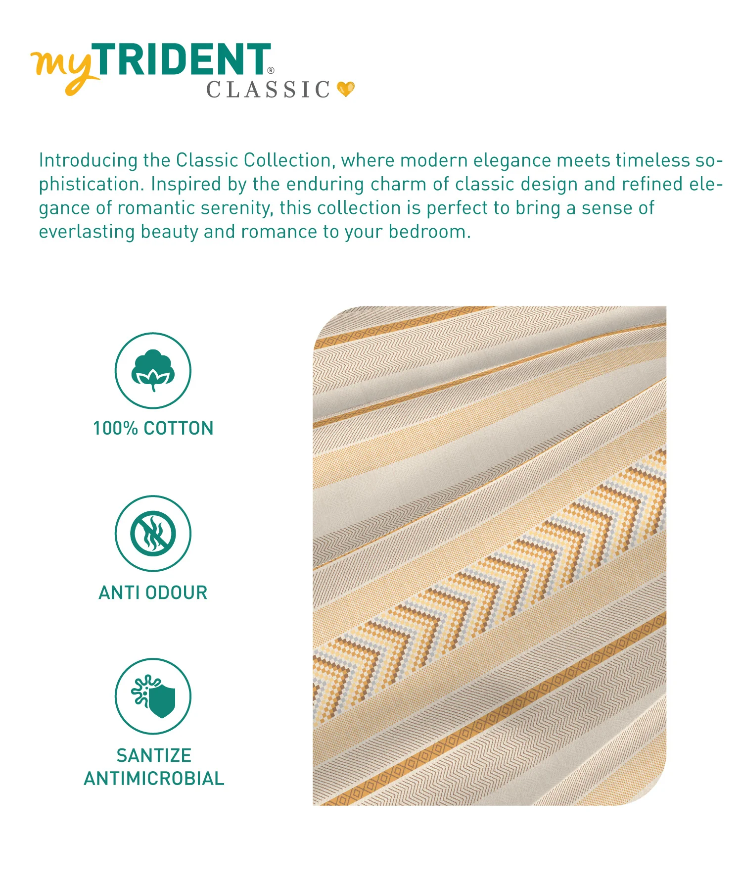 Classic King Bedsheet Set, Jane Ochre|200 TC Cotton| 2 Pillow Covers - Image 7