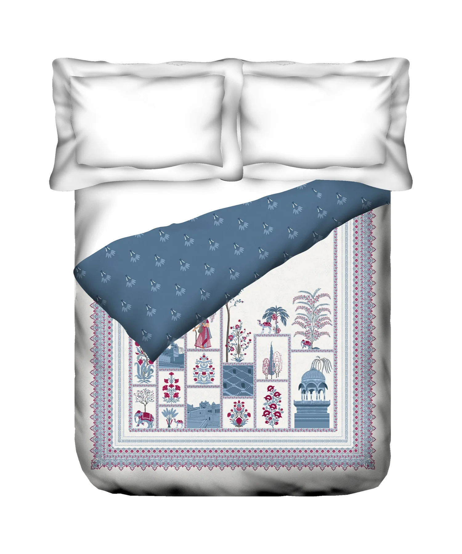 Classic Safarnama Double AC Comforter, The Caravans| 210 TC Cotton Shell 150 GSM Polyester Filling - Image 2