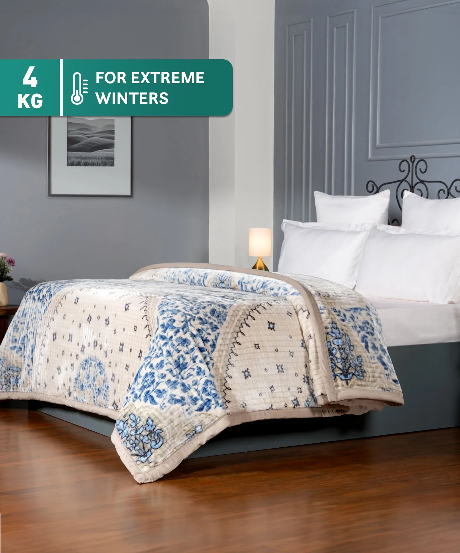 Classic Tranquil Touch 2 ply Double Blanket, Allure| 4 KG