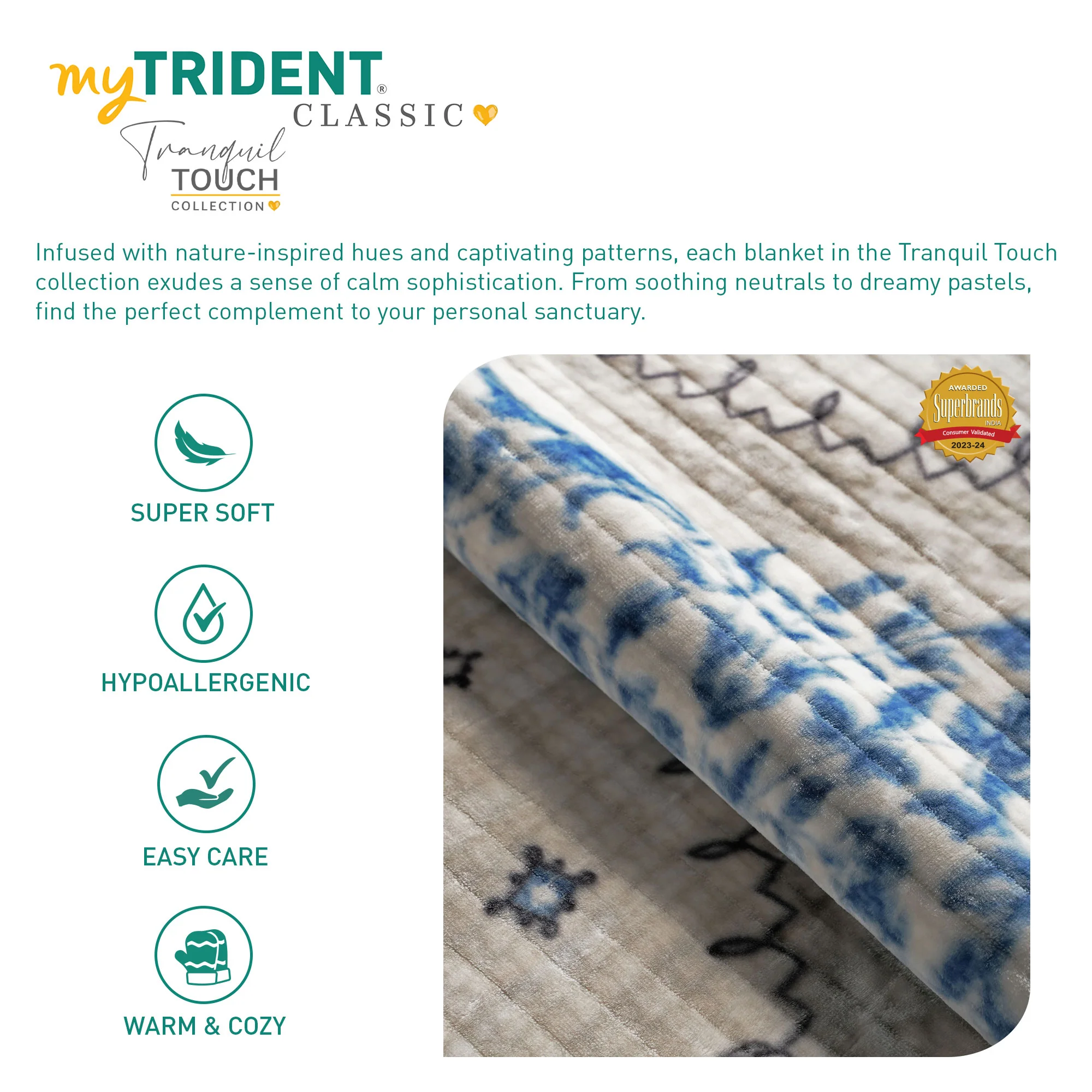 Classic Tranquil Touch 2 ply Double Blanket, Allure| 4 KG - Image 10