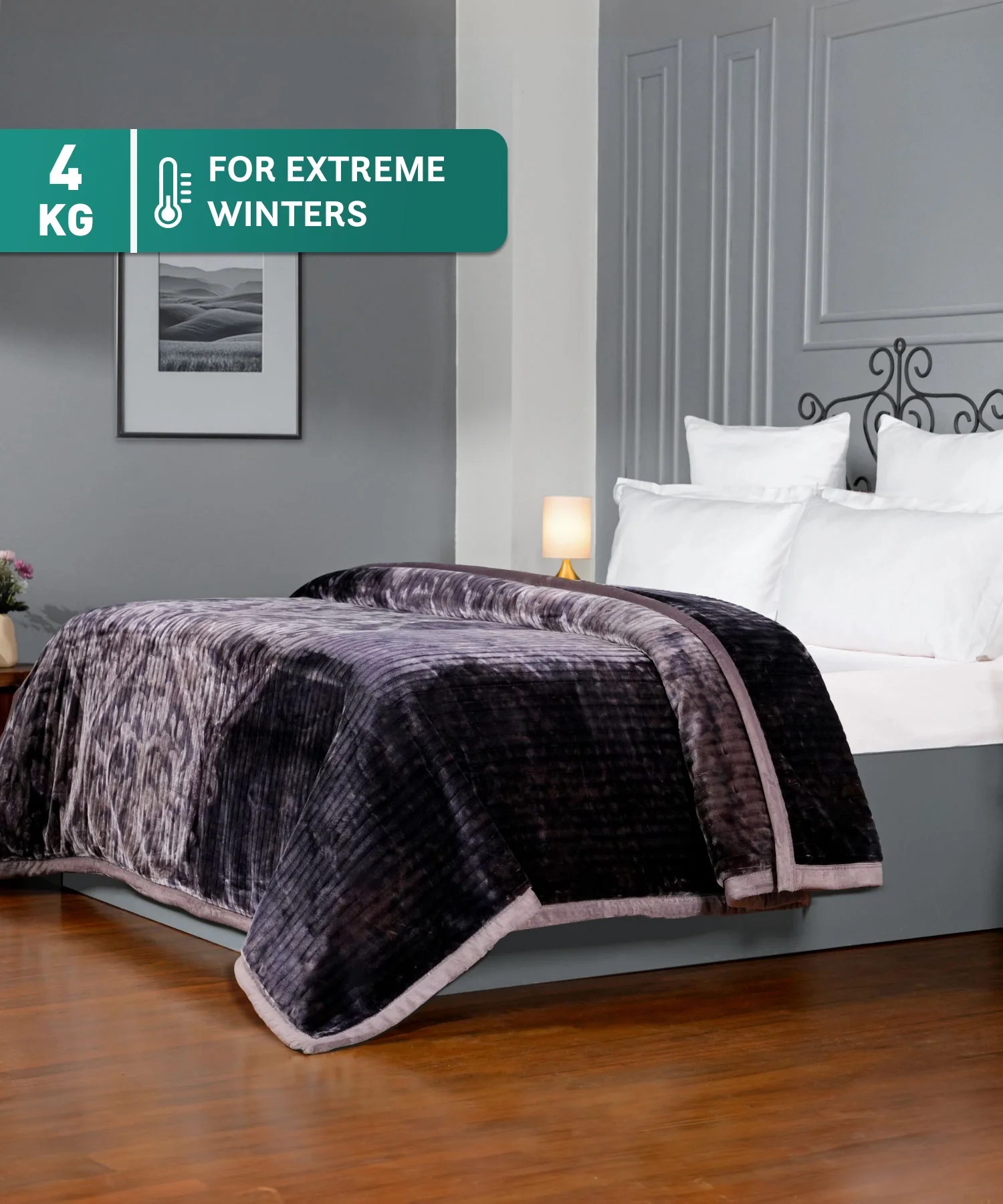 Classic Tranquil Touch 2 ply Double Blanket, Eleanor| 4 KG